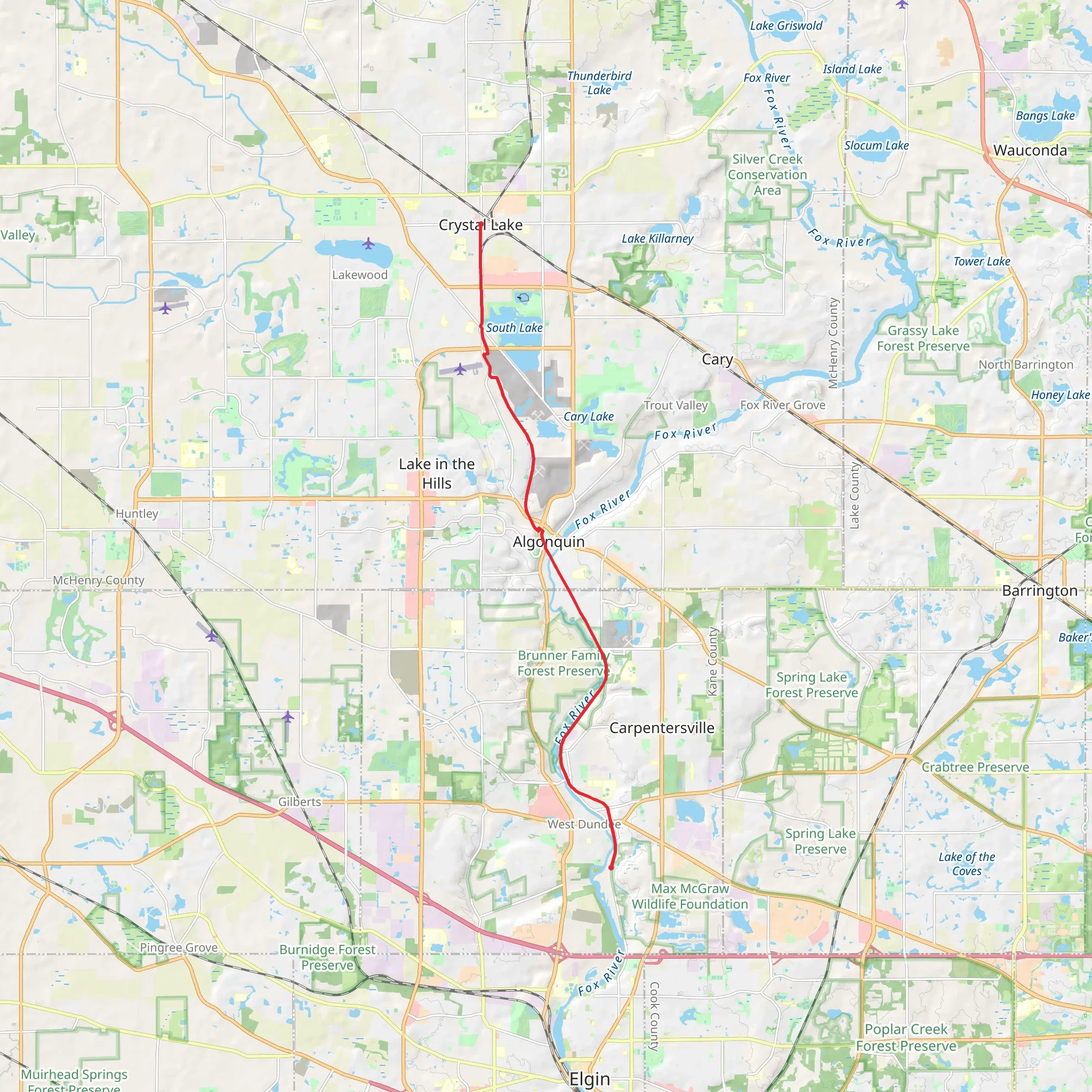 McHenry County Prairie Trail mobile static map