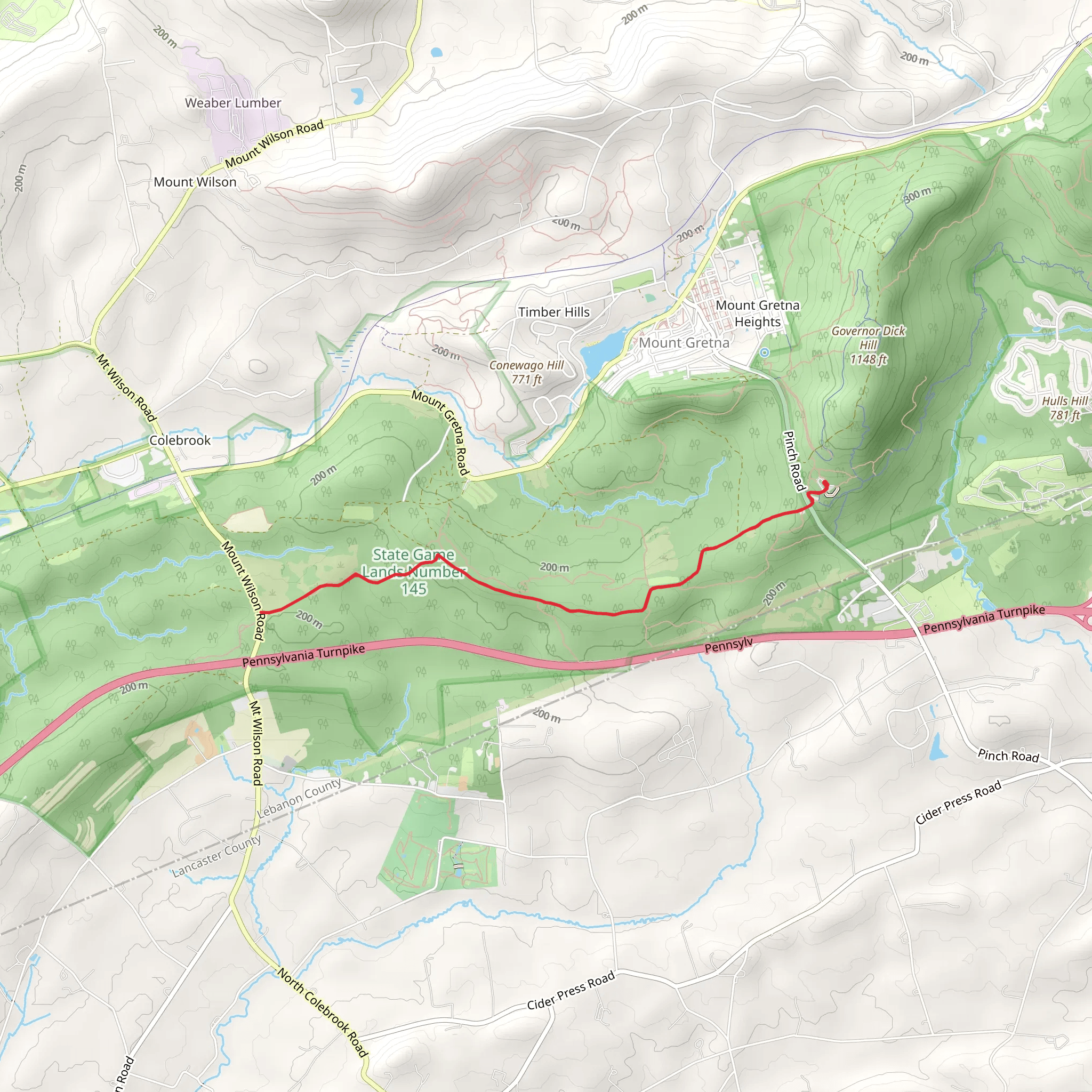 Clarence Schock Park to Mount Wilson Road Trail mobile static map