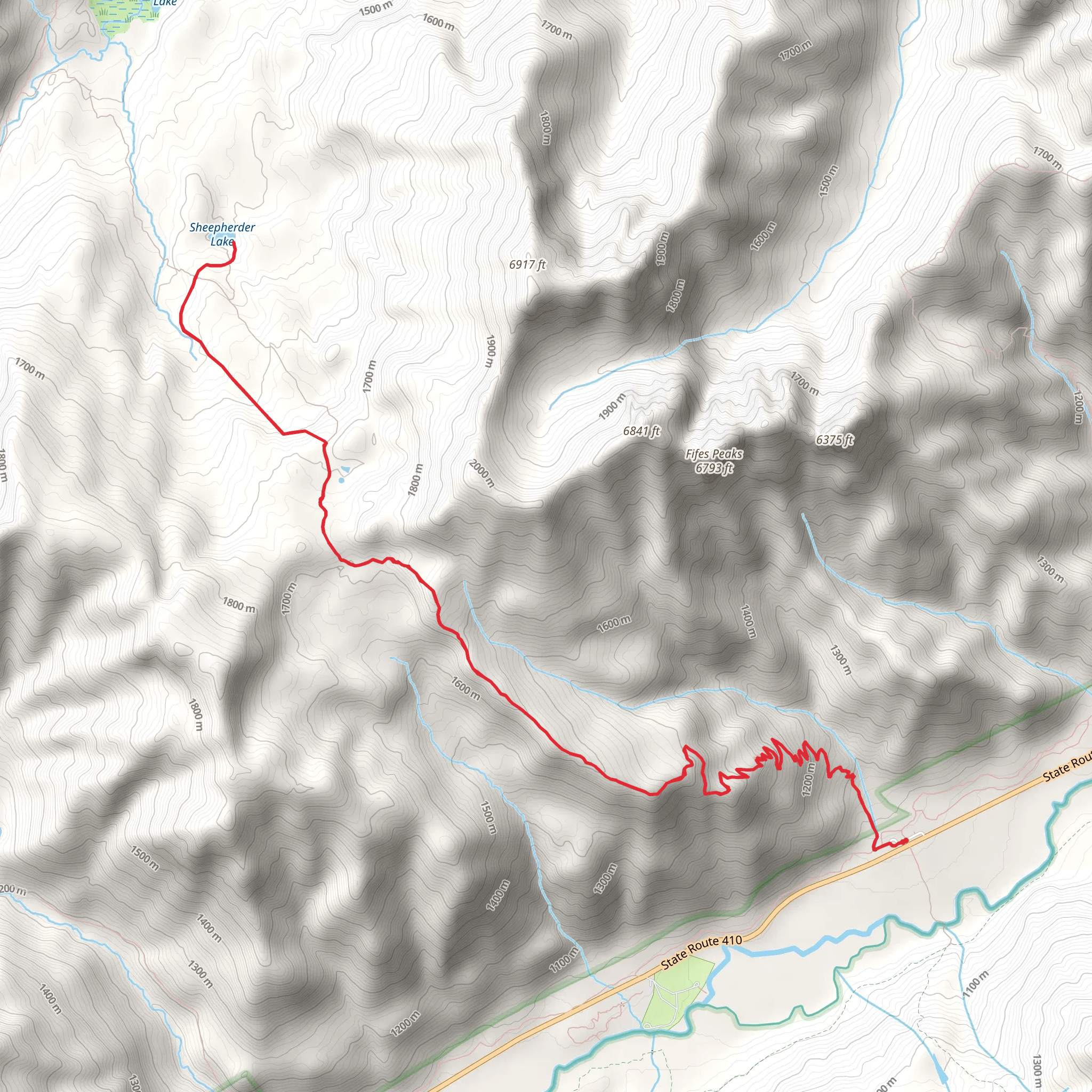 Sheepherder Lake Trail mobile static map