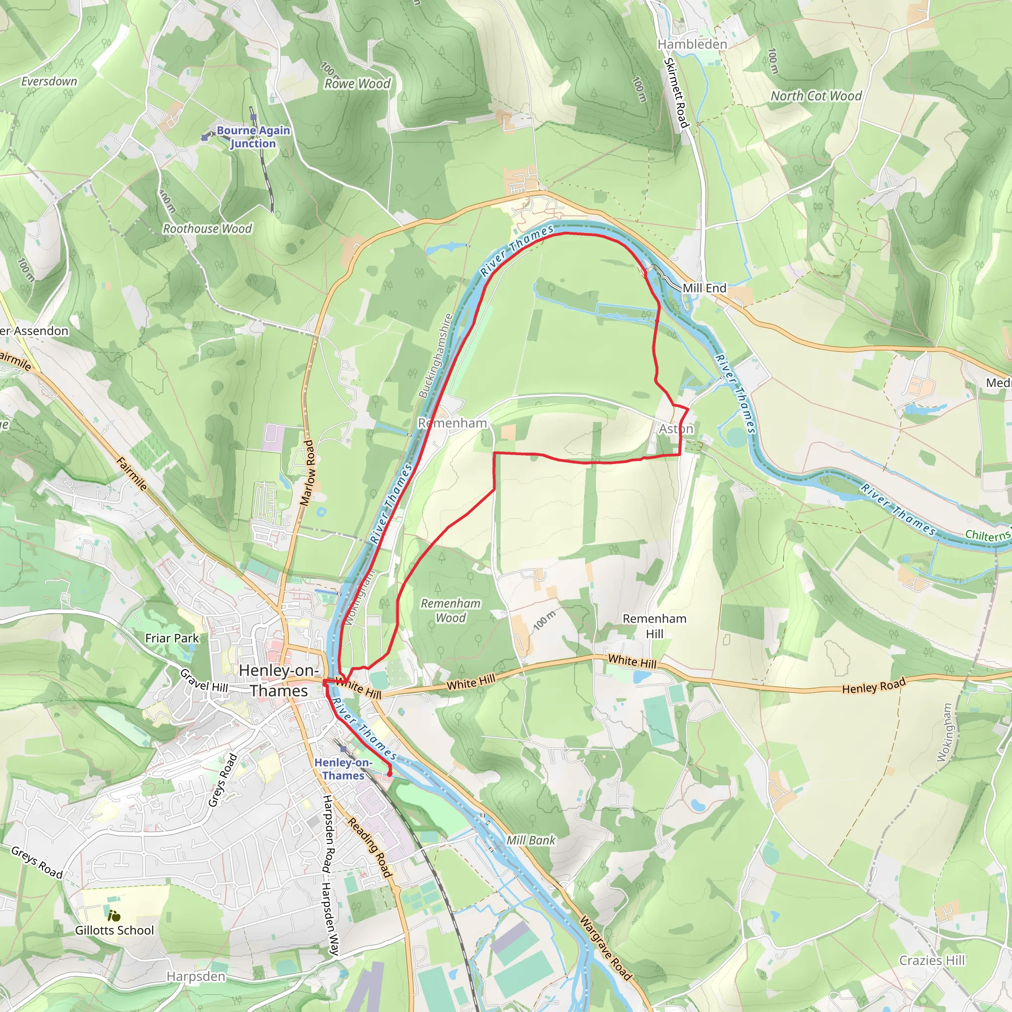 River Thames and Remenham Loop mobile static map