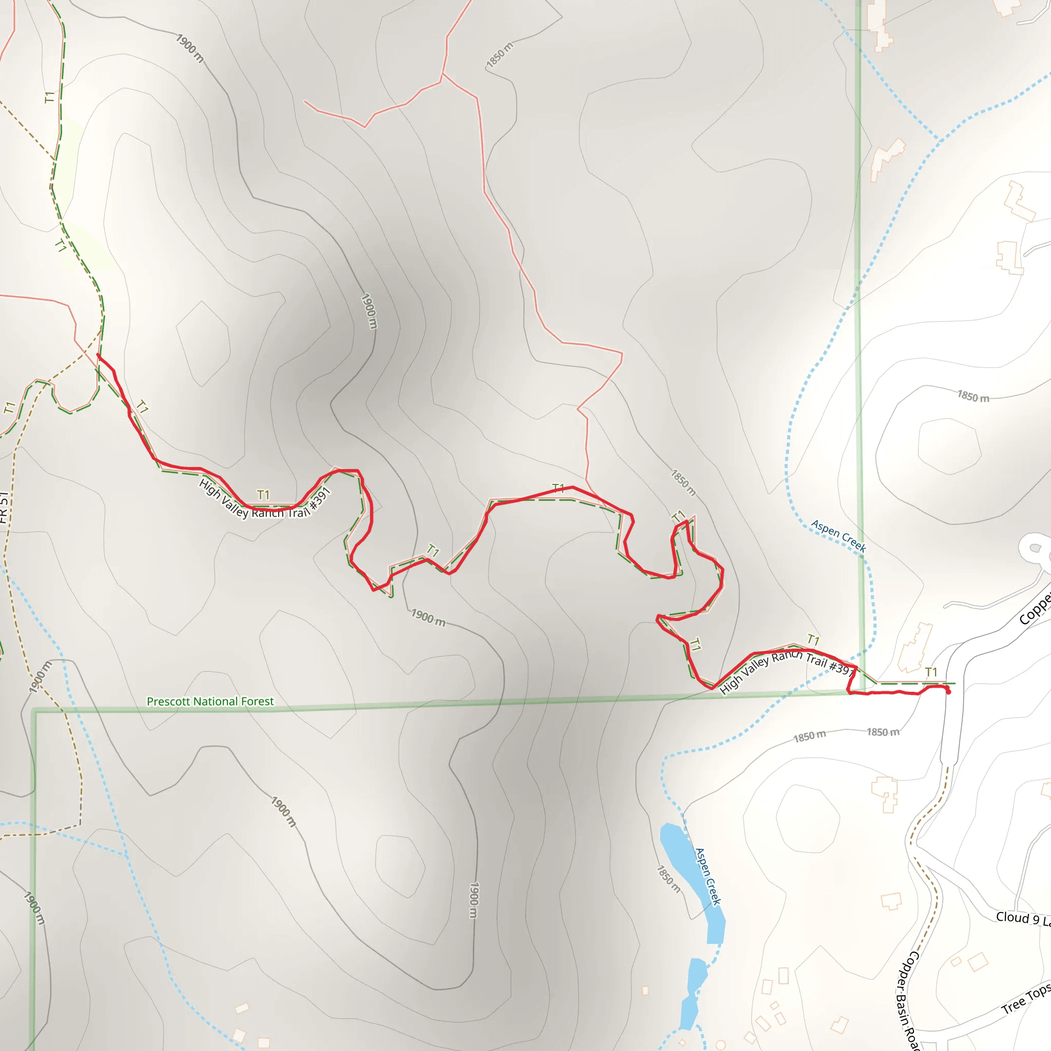 High Valley Ranch Trail mobile static map
