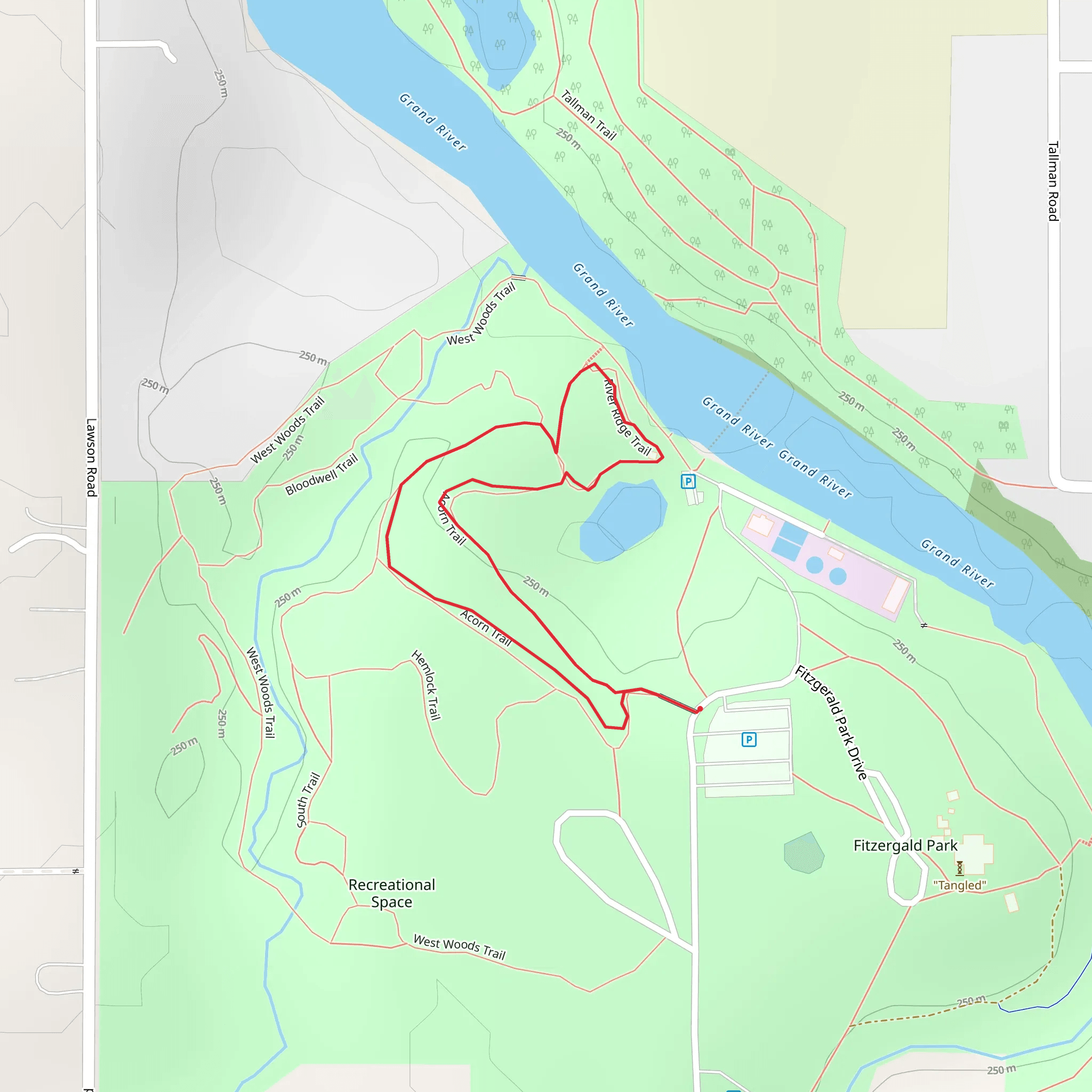Fitzgerald Park Drive Loop mobile static map