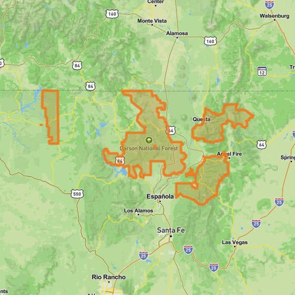 Carson National Forest mobile static map