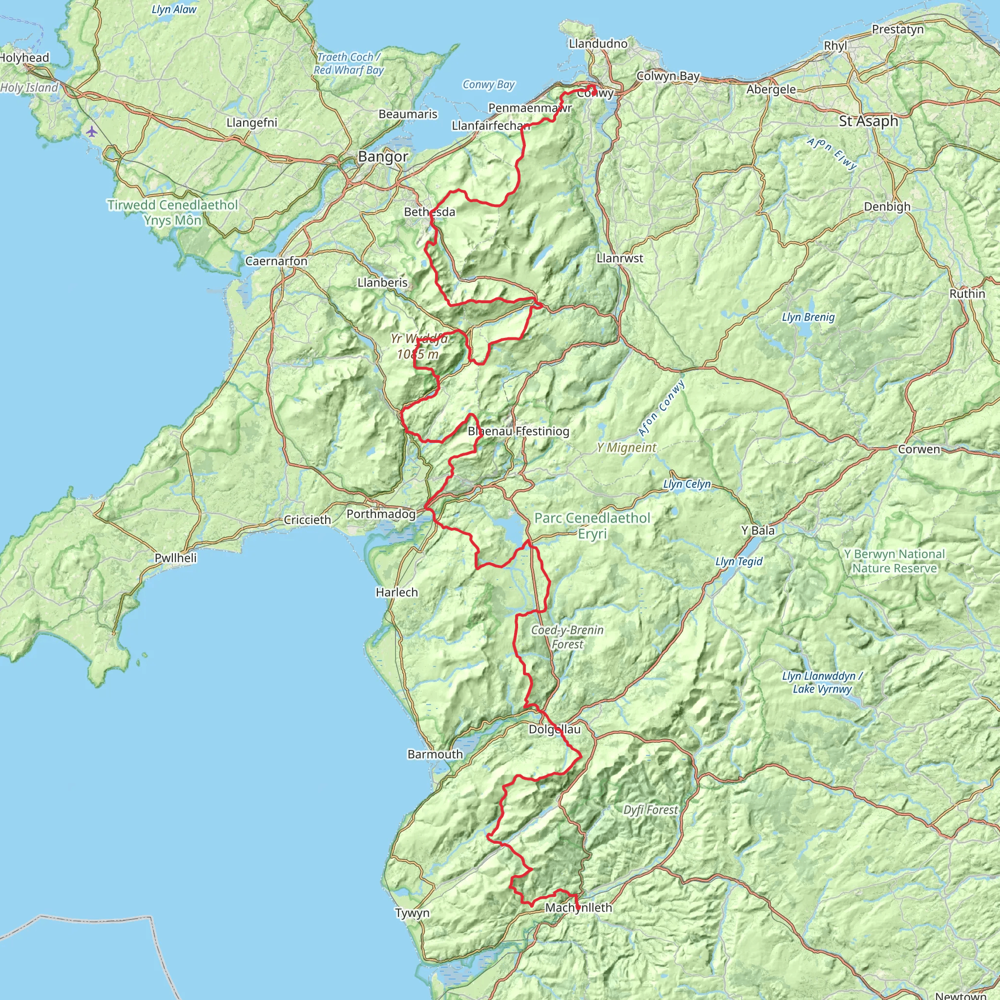 Snowdonia Way - Mountain Trail mobile static map