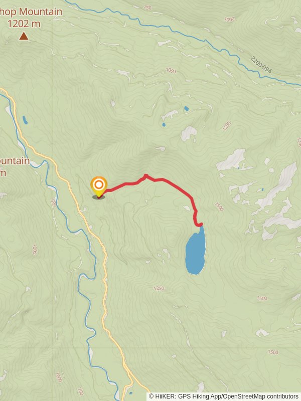 Blue Lake Hiker Trail mobile static map