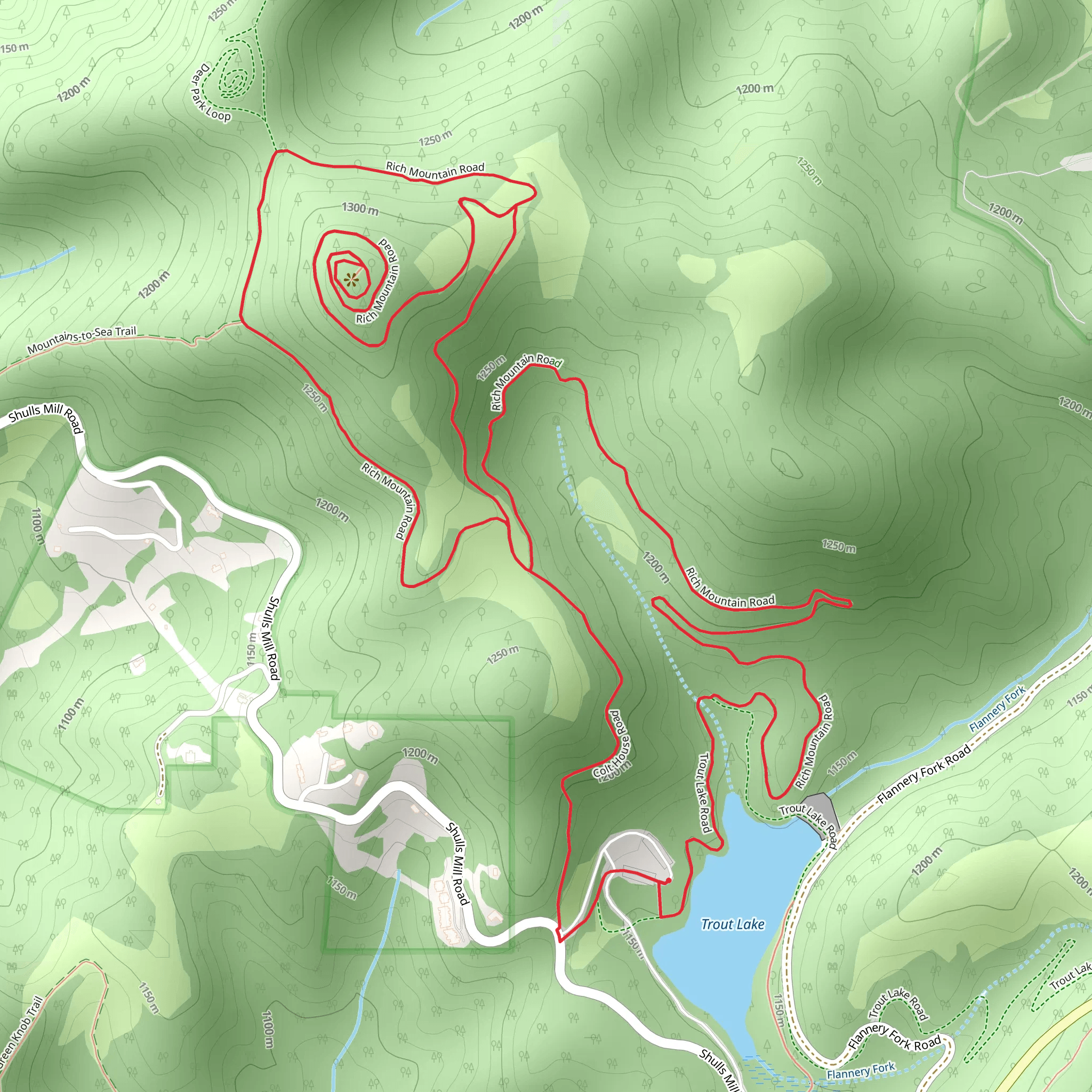 Rich Mountain Road and Colt House Road Loop - Trout Lake mobile static map