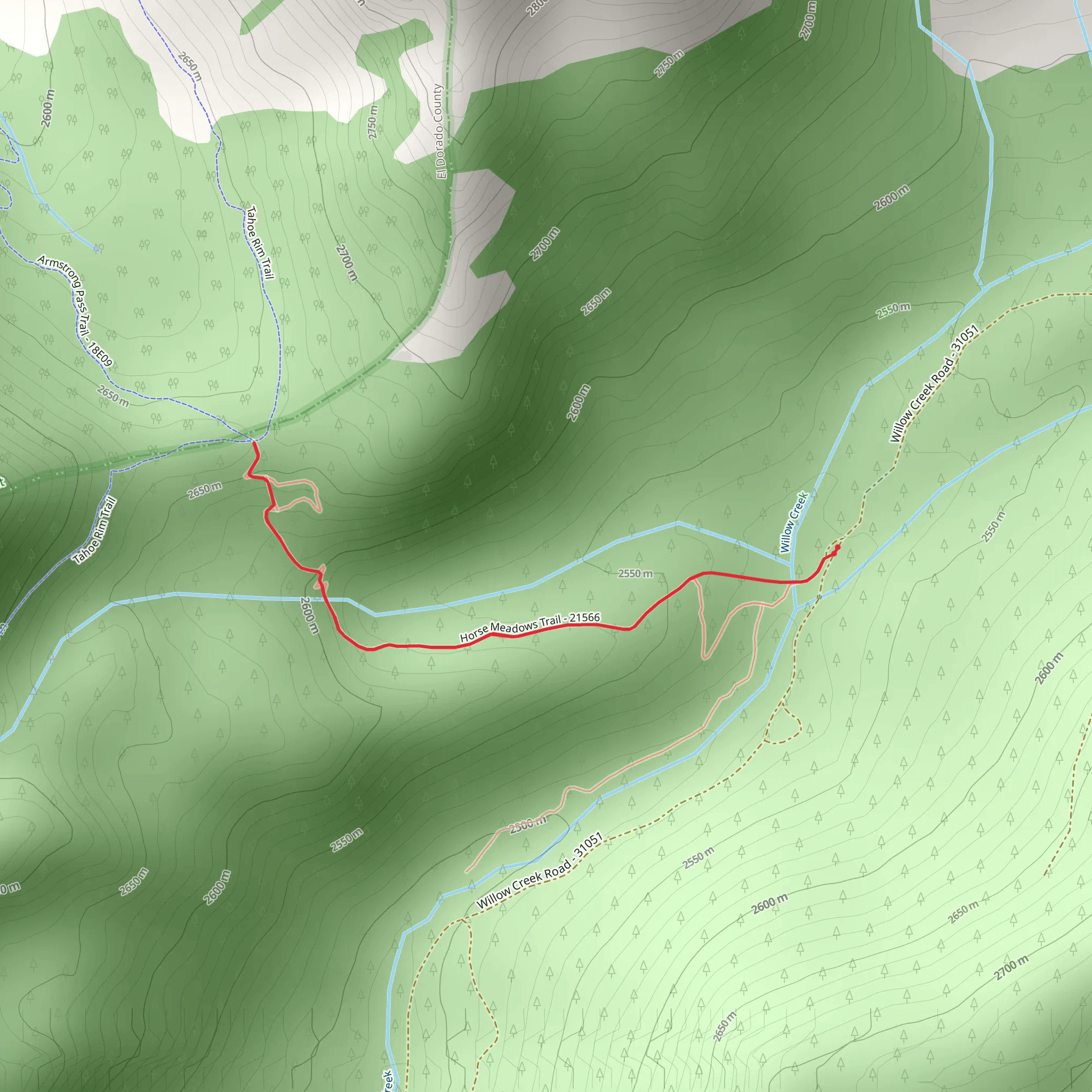 Horse Meadows Trail mobile static map