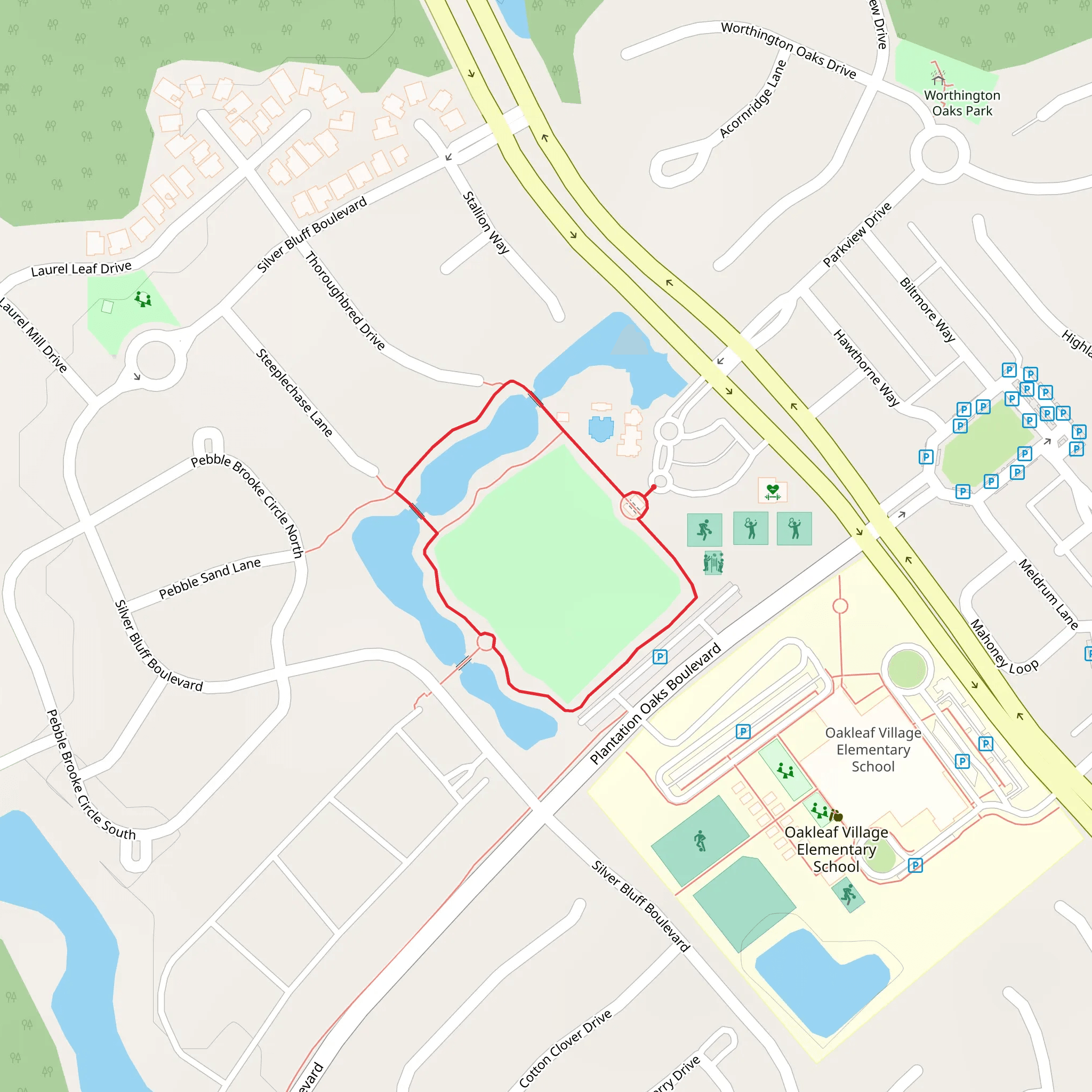 Oakleaf Village Parkway Loop mobile static map