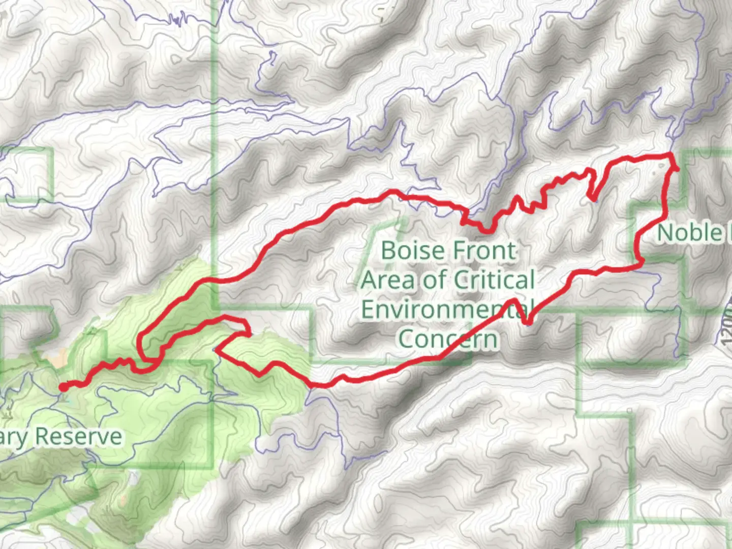 An image depicting the trail Freestone Ridge, Femrite’s patrol, Three bears loop and its surrounding area.