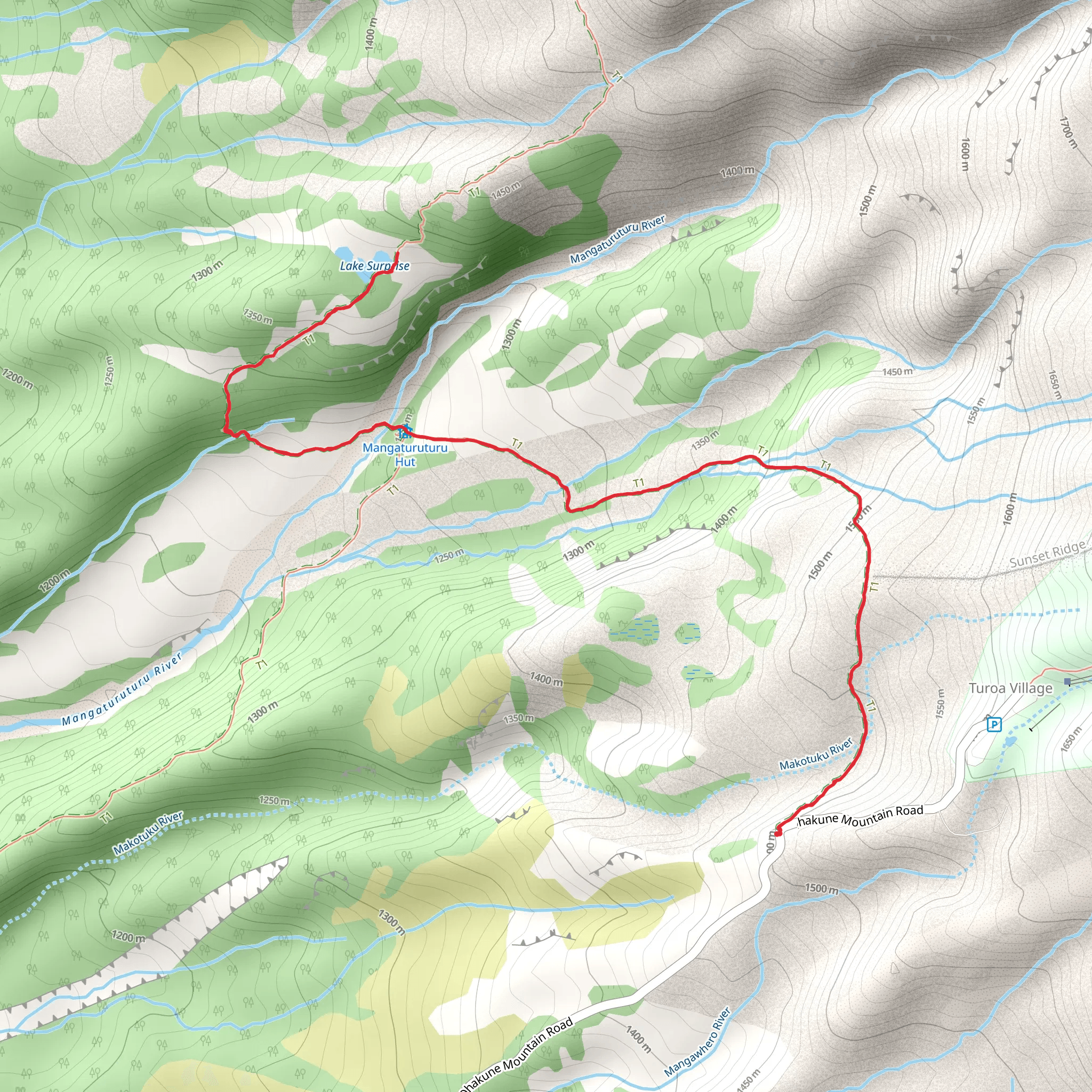 Ohakune Mountain Rd - Lake Surprise mobile static map