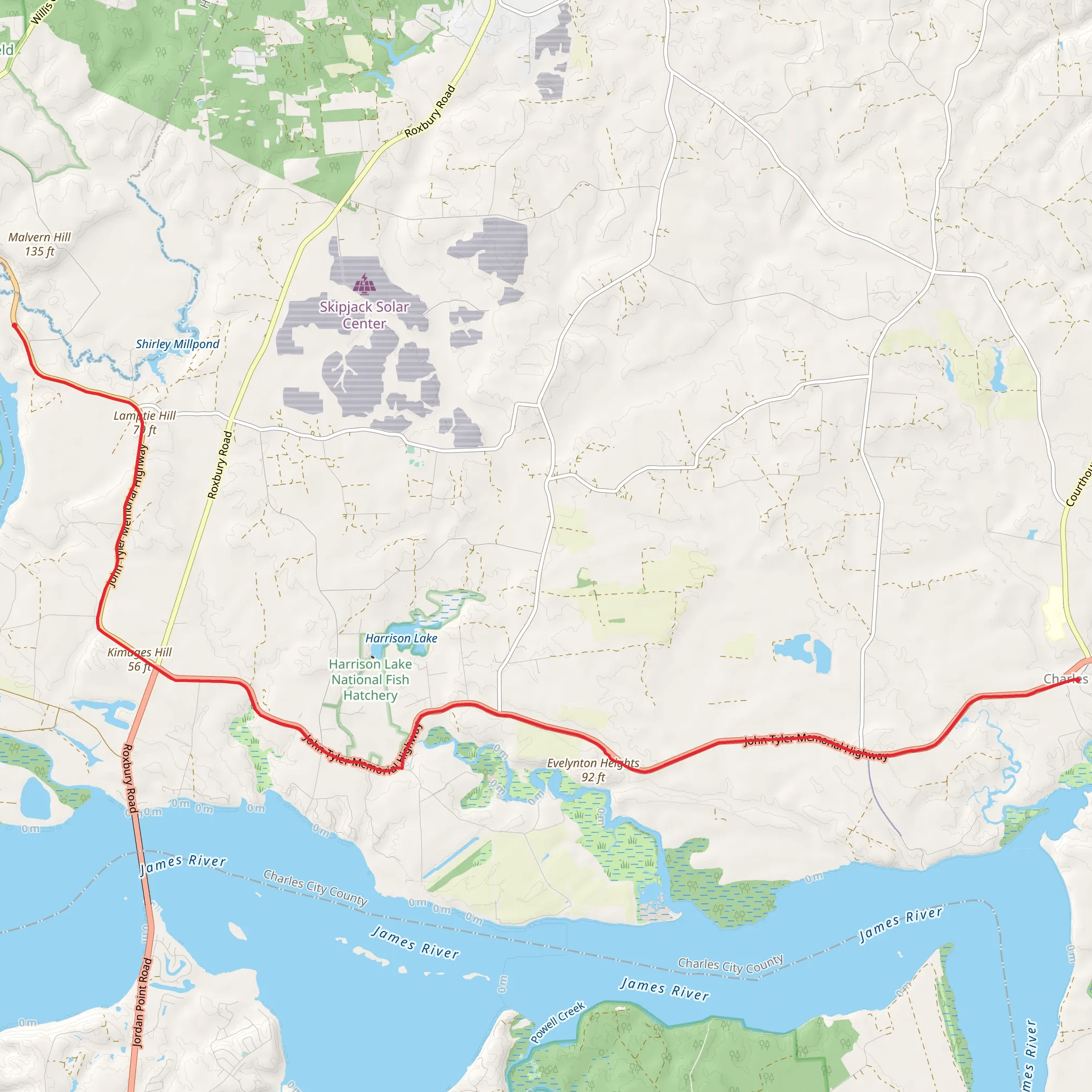 Virginia Capital Trail mobile static map