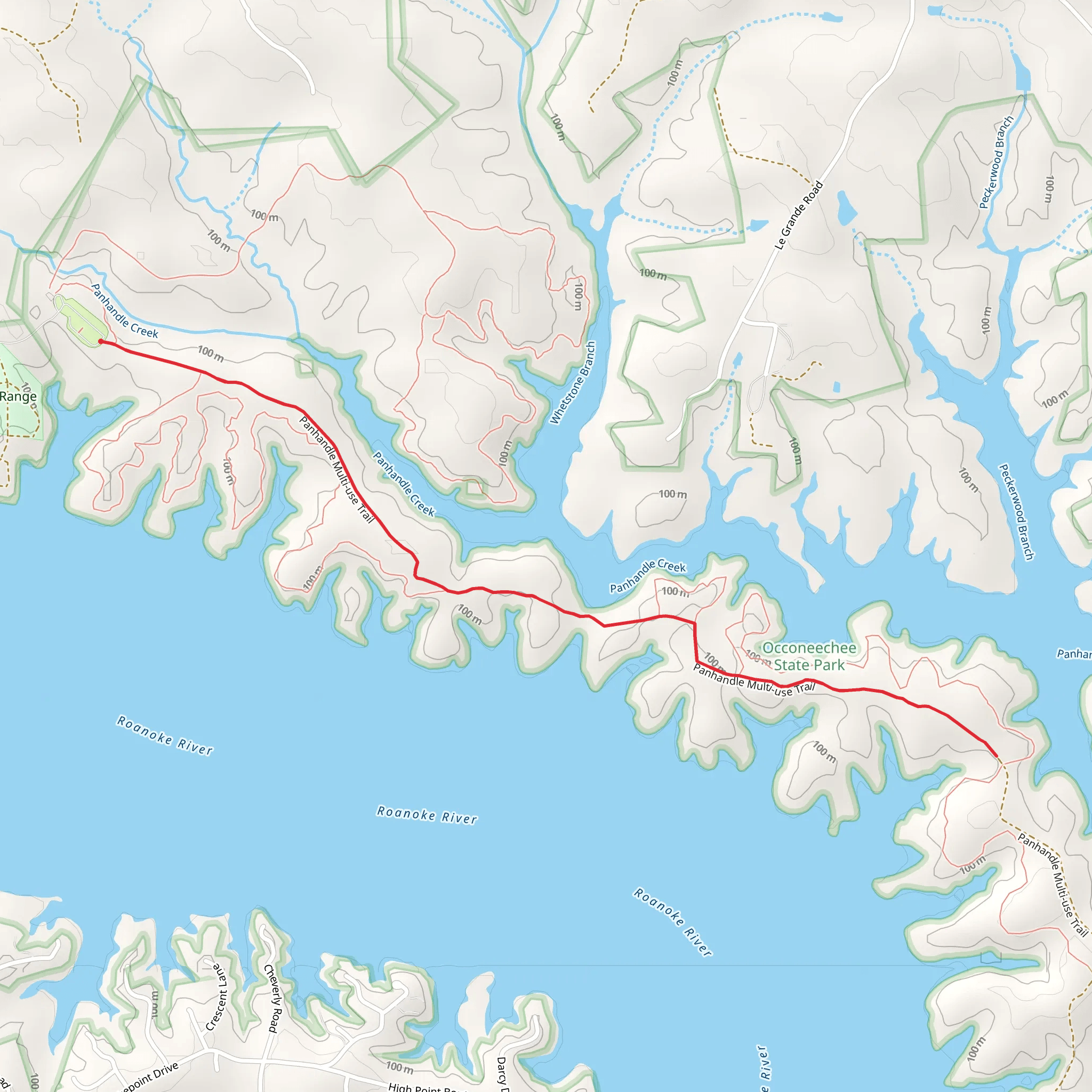 Panhandle Creek Trail mobile static map