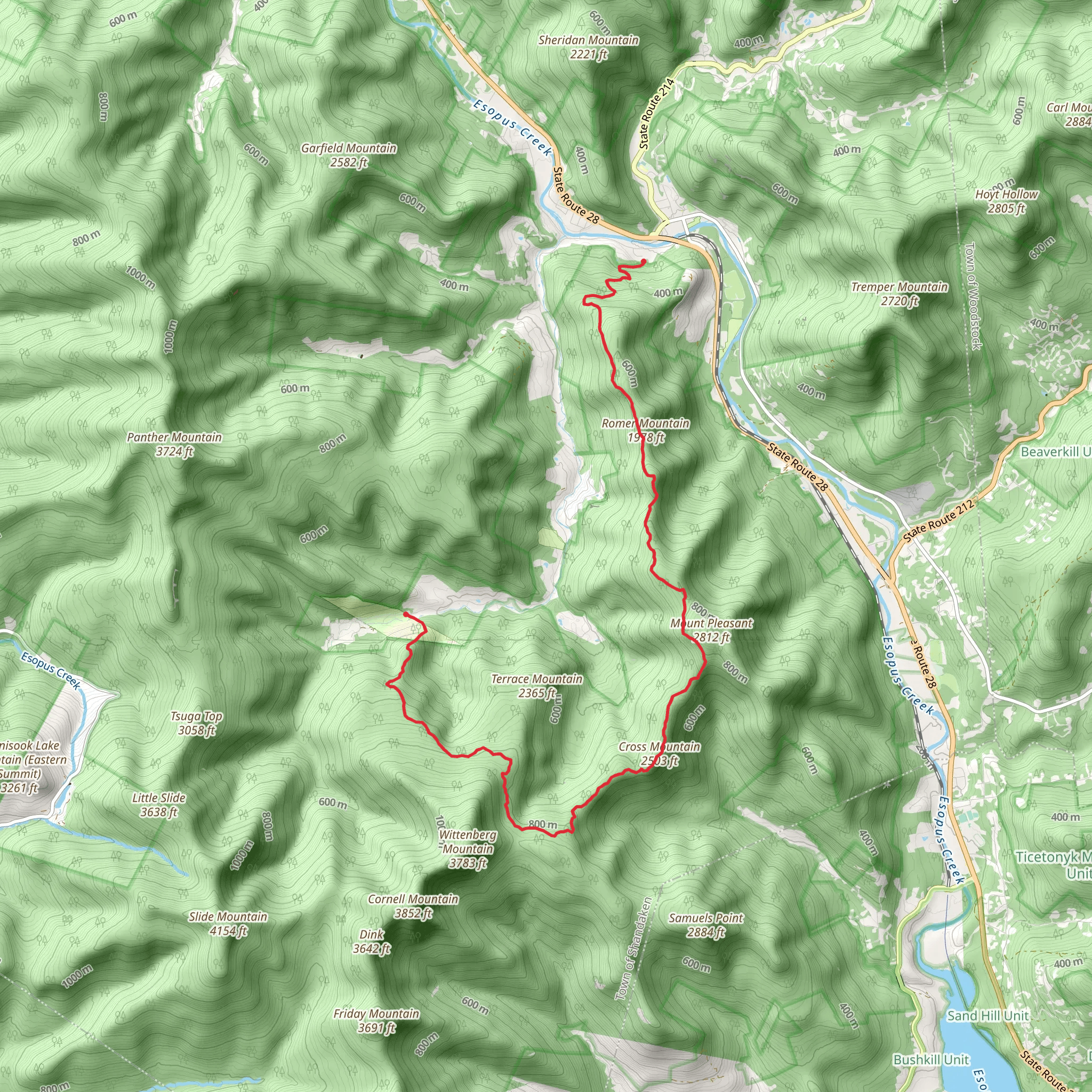 Romer Mountain and Cross Mountain mobile static map