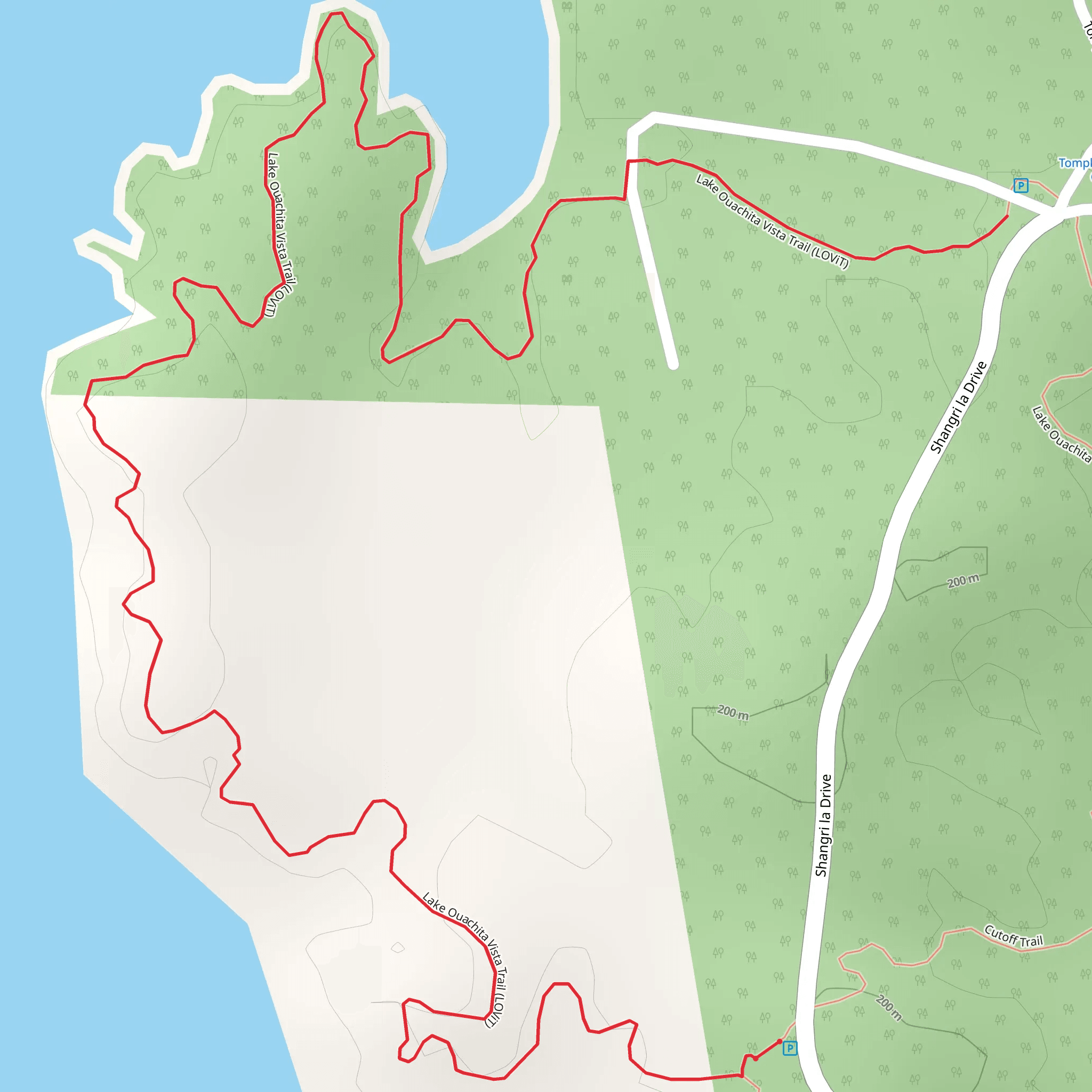 Lake Ouachita Vista Trail mobile static map