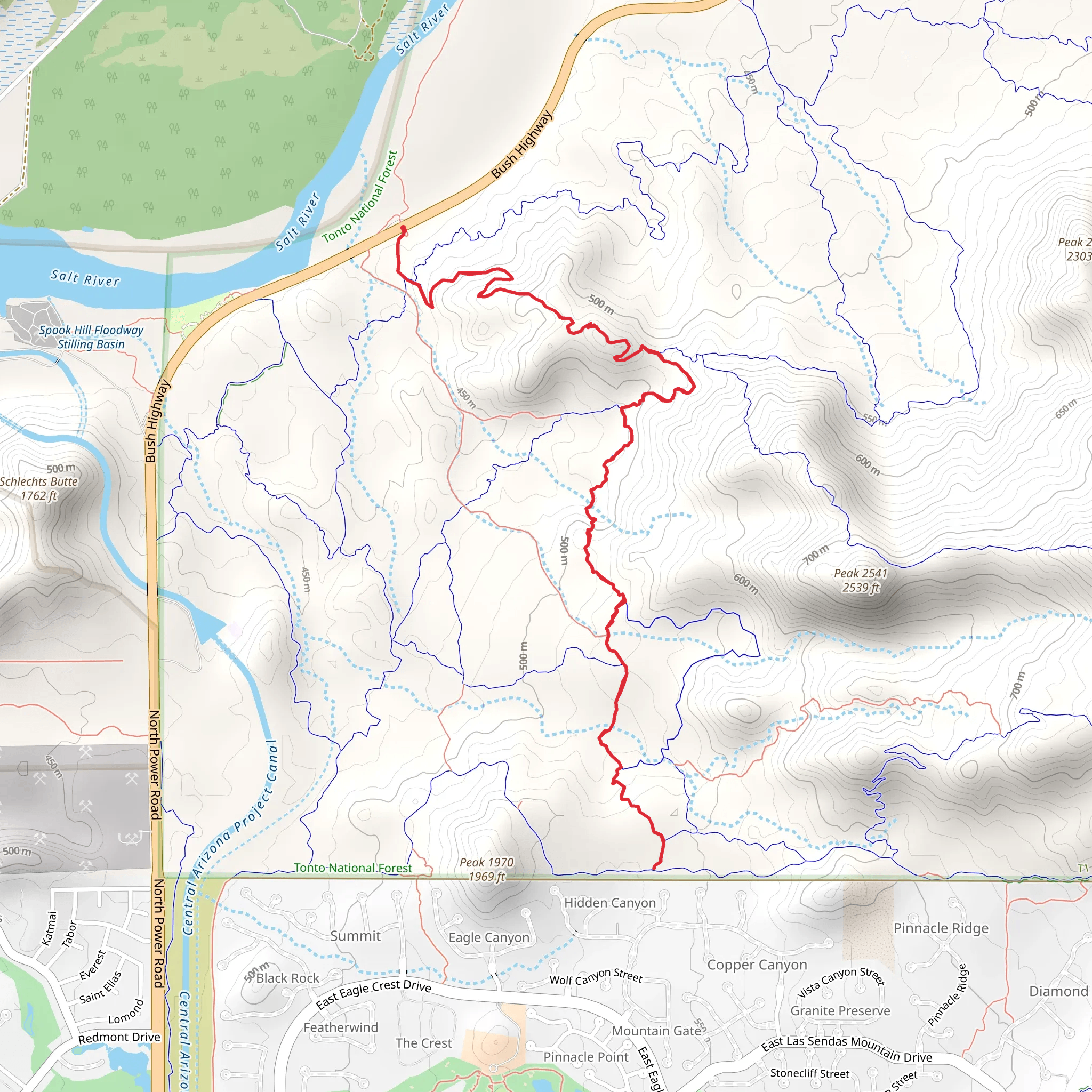 Saddle Trail via Maricopa Trail mobile static map