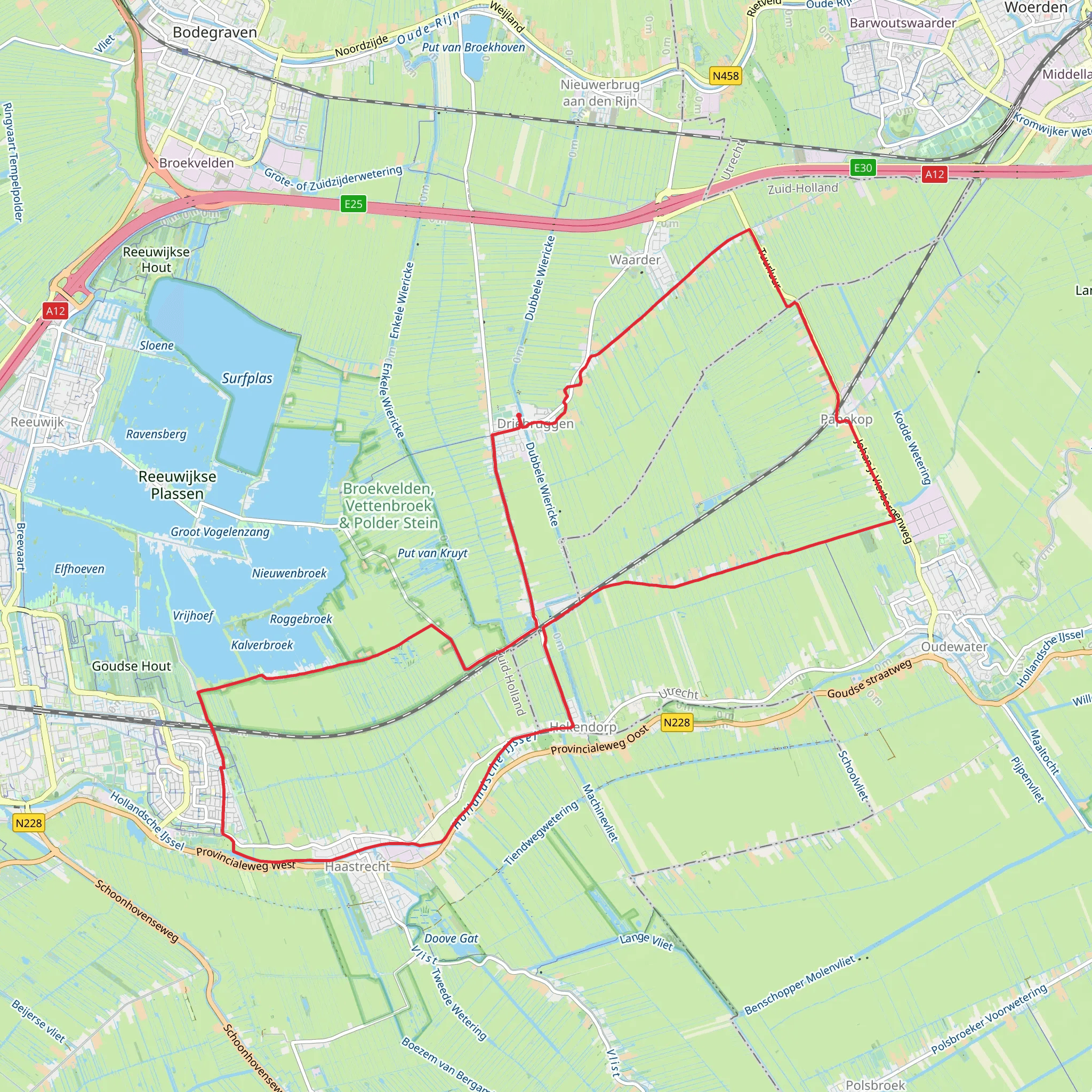 Prinsendijk Route, Ruige Weide and Bruinegoud Route Loop mobile static map
