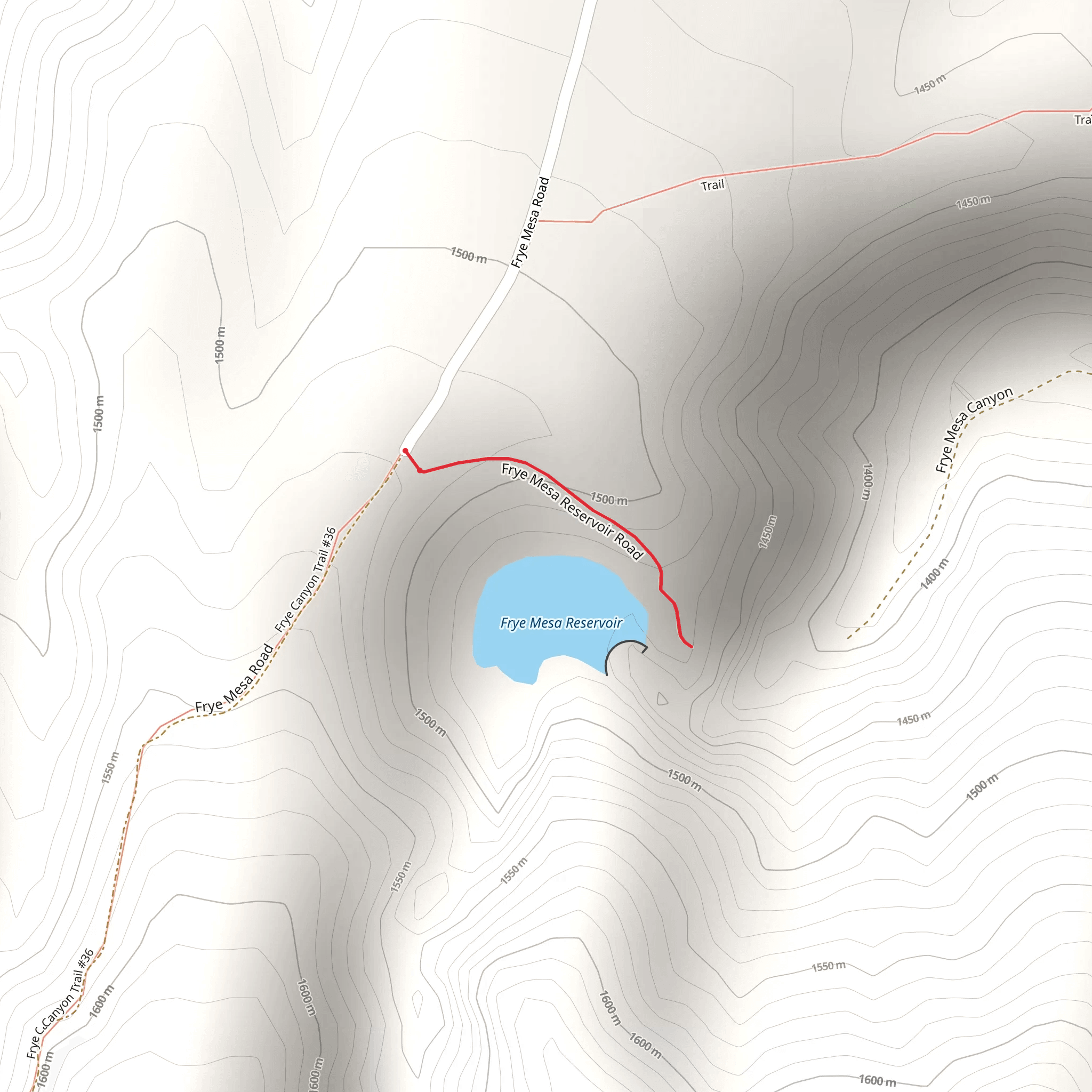Frye Mesa Reservoir mobile static map