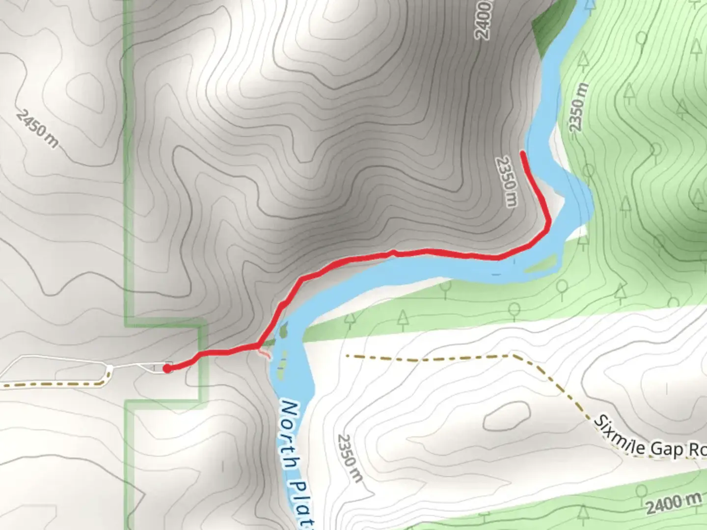 An image depicting the trail Platte River Trail and its surrounding area.