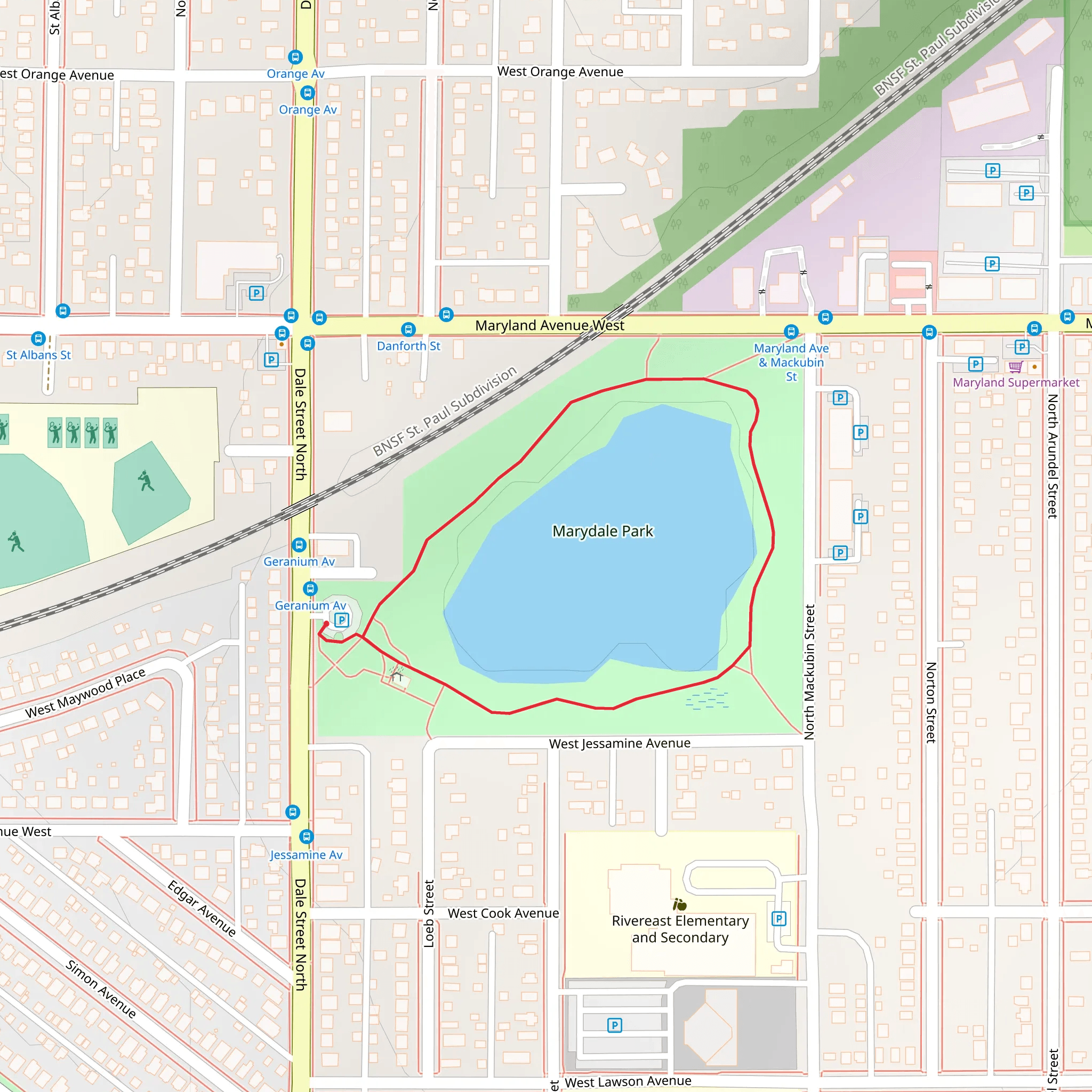 Marydale Park Loop mobile static map