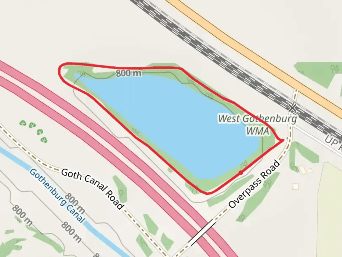 An image depicting the trail Overpass Road Loop and its surrounding area.
