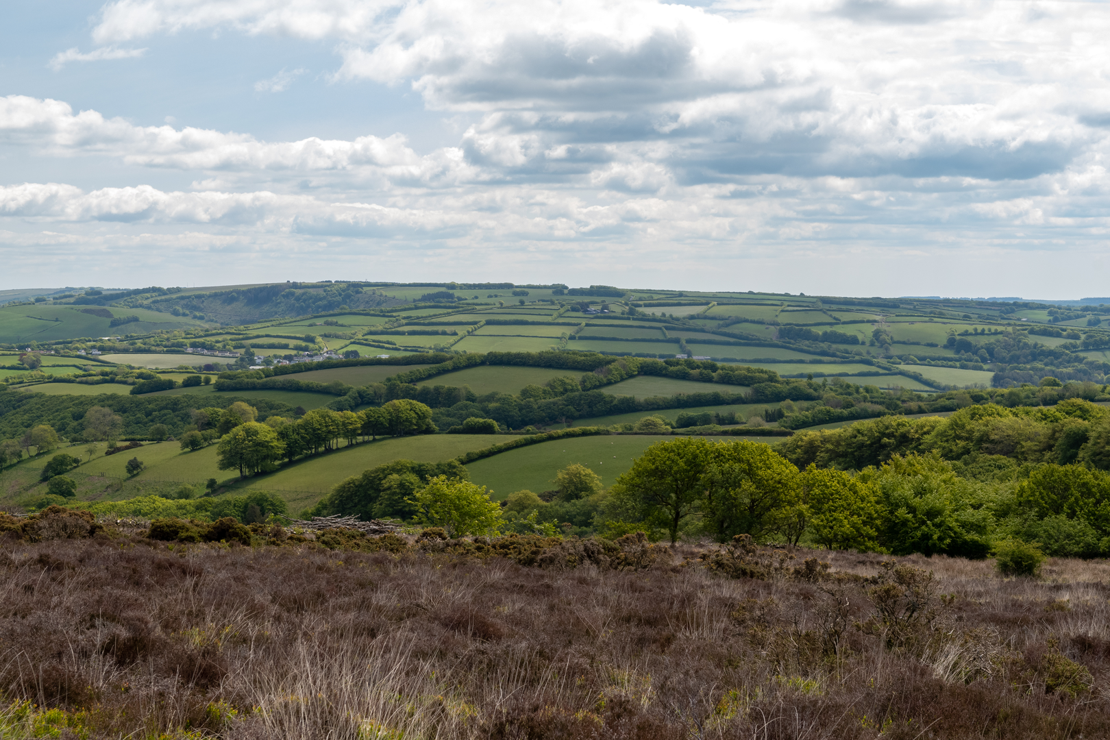 An image depicting the trail Dunkery Beacon from Wheddon Cross and its surrounding area.