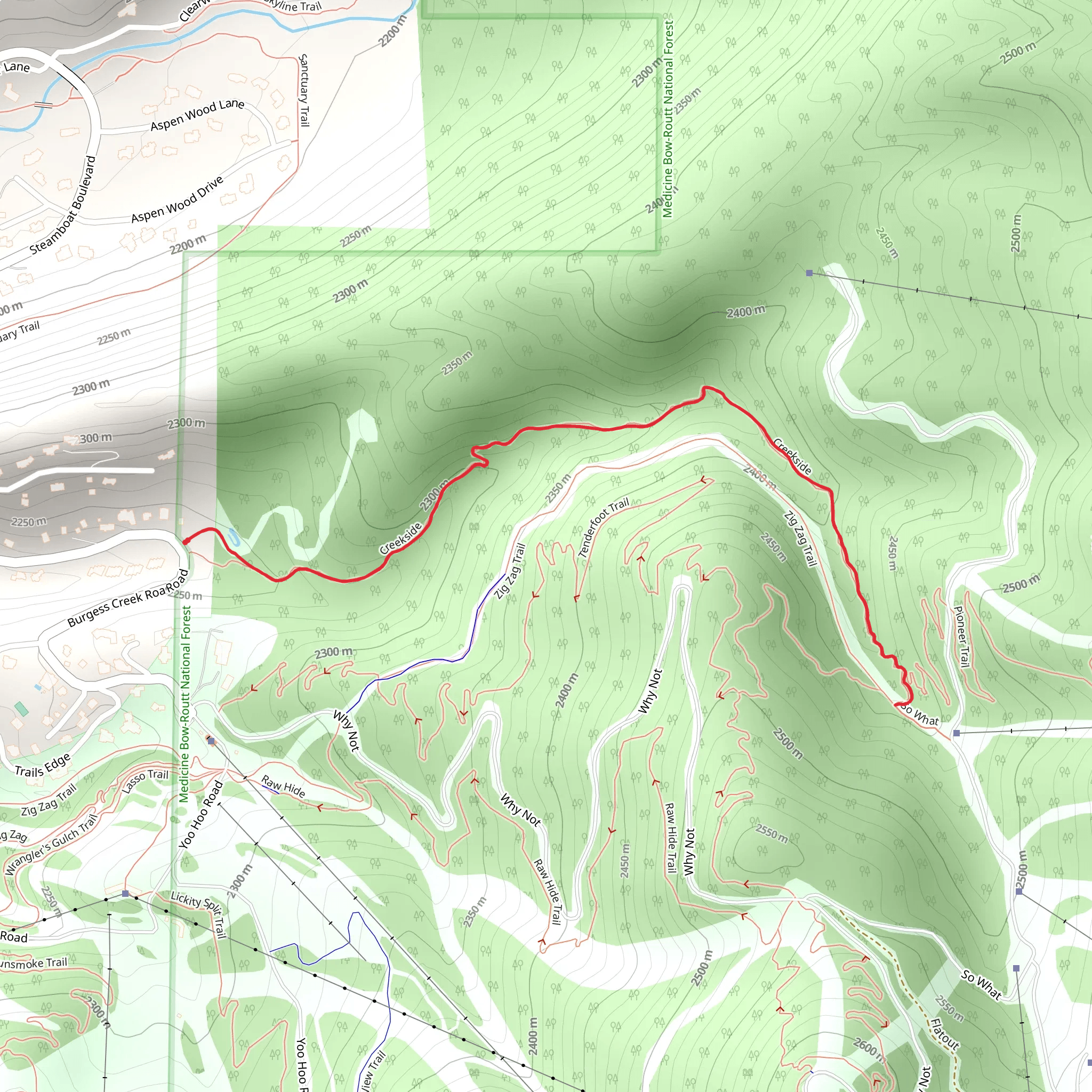 Creekside Trail mobile static map