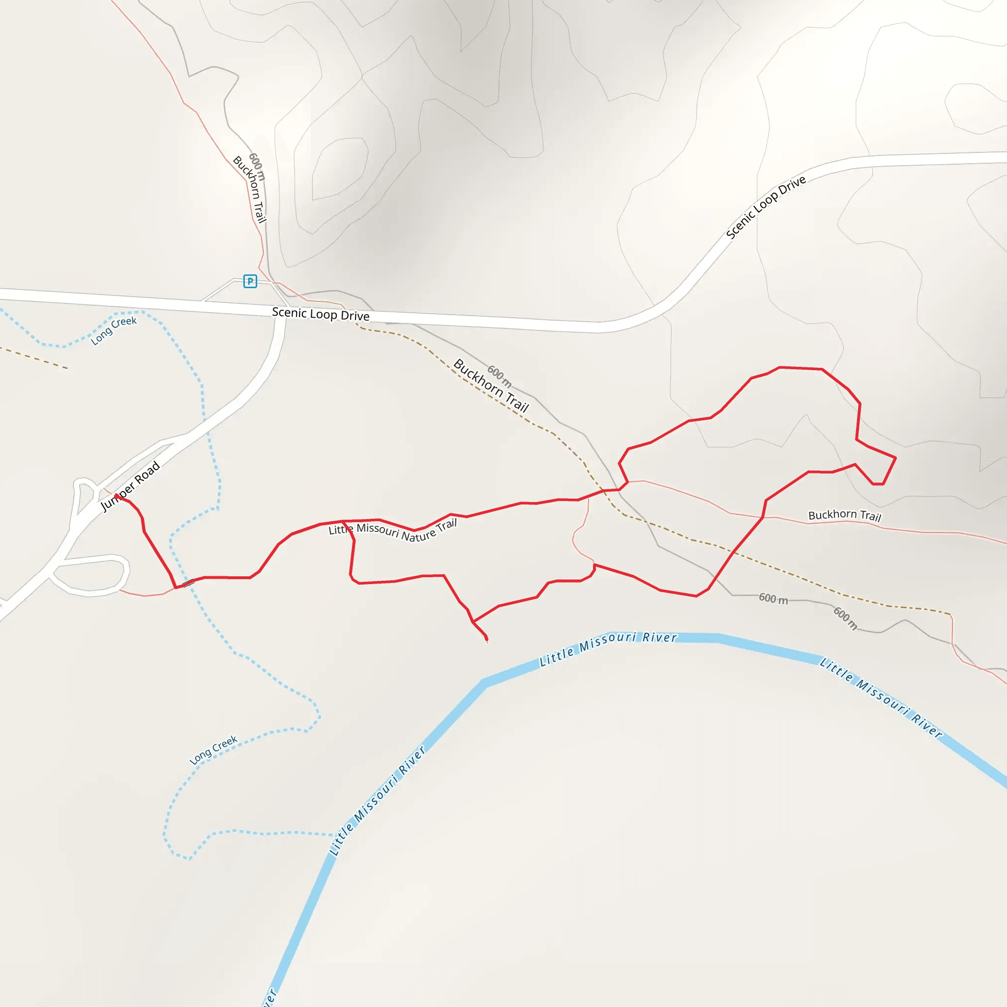 Little Missouri Nature Loop Trail mobile static map