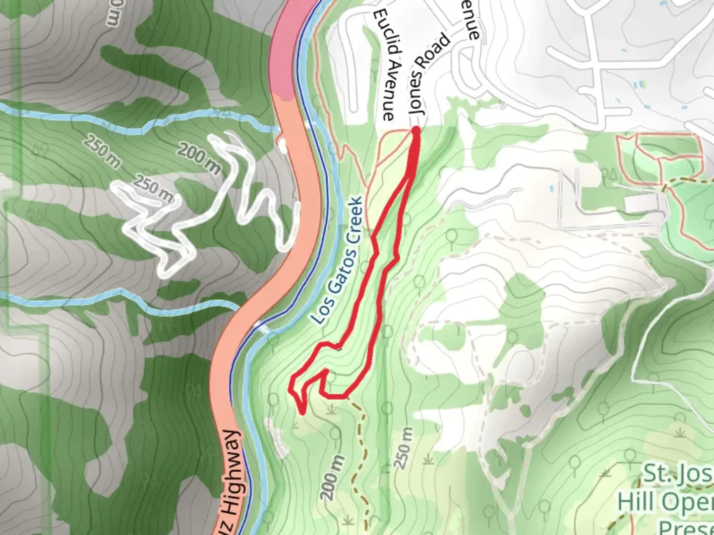 An image depicting the trail Flume Trail and Jones Loop Trail and its surrounding area.