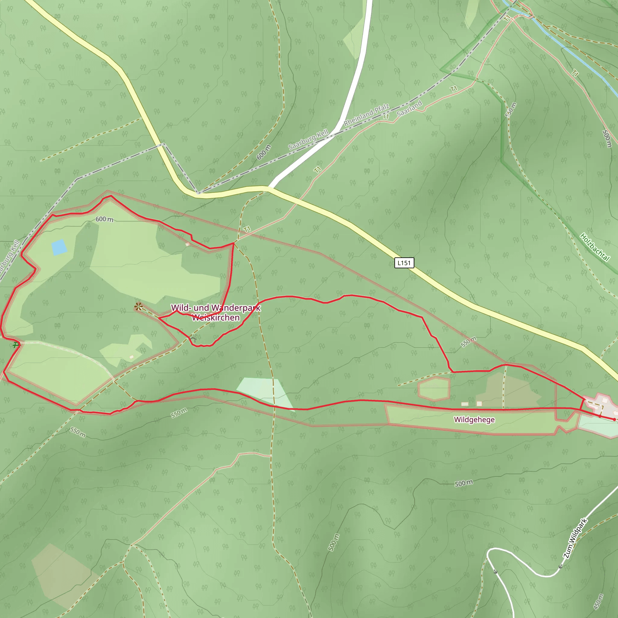 Wild- und Wanderpark and Weiskirchen Wildfreigehege Rappweiler Loop mobile static map