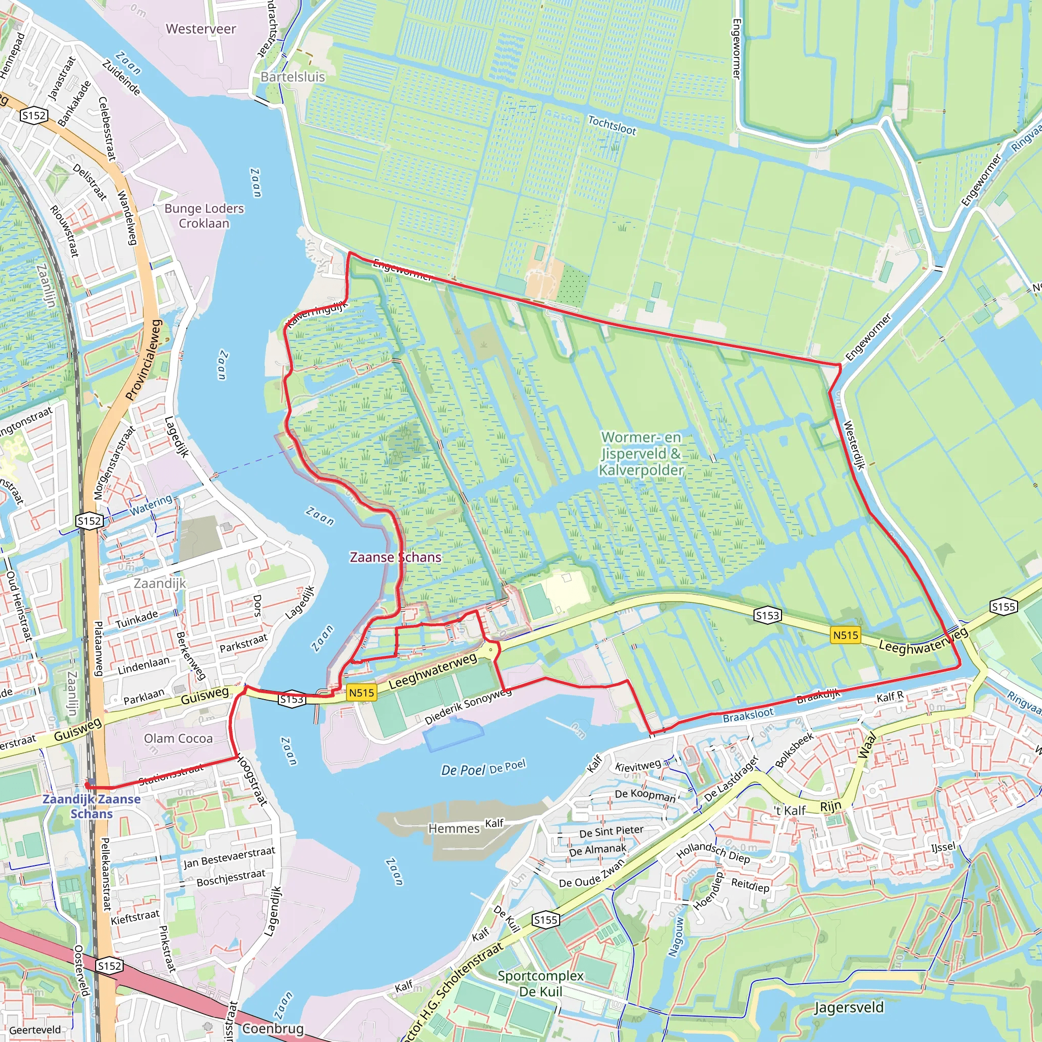 Zeilenmakerspad and Kalverringdijk Loop mobile static map