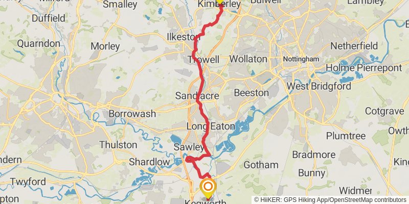 Notts Clockwalk stage 4 Map