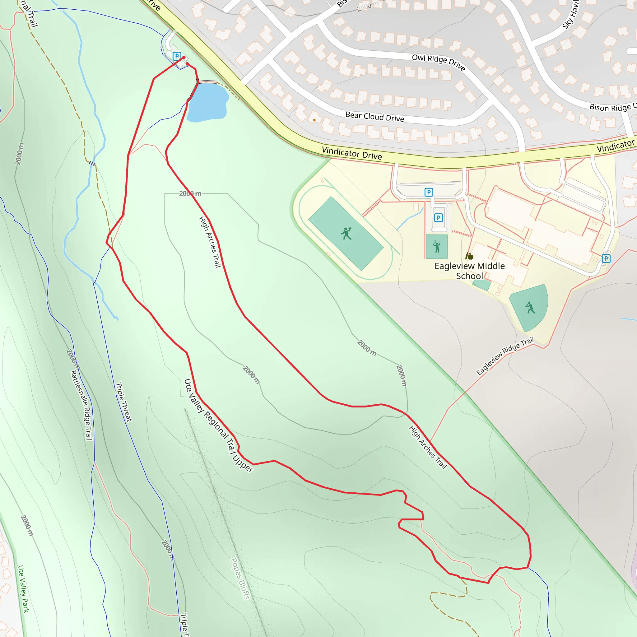 Ute Valley Park Loop Trail mobile static map