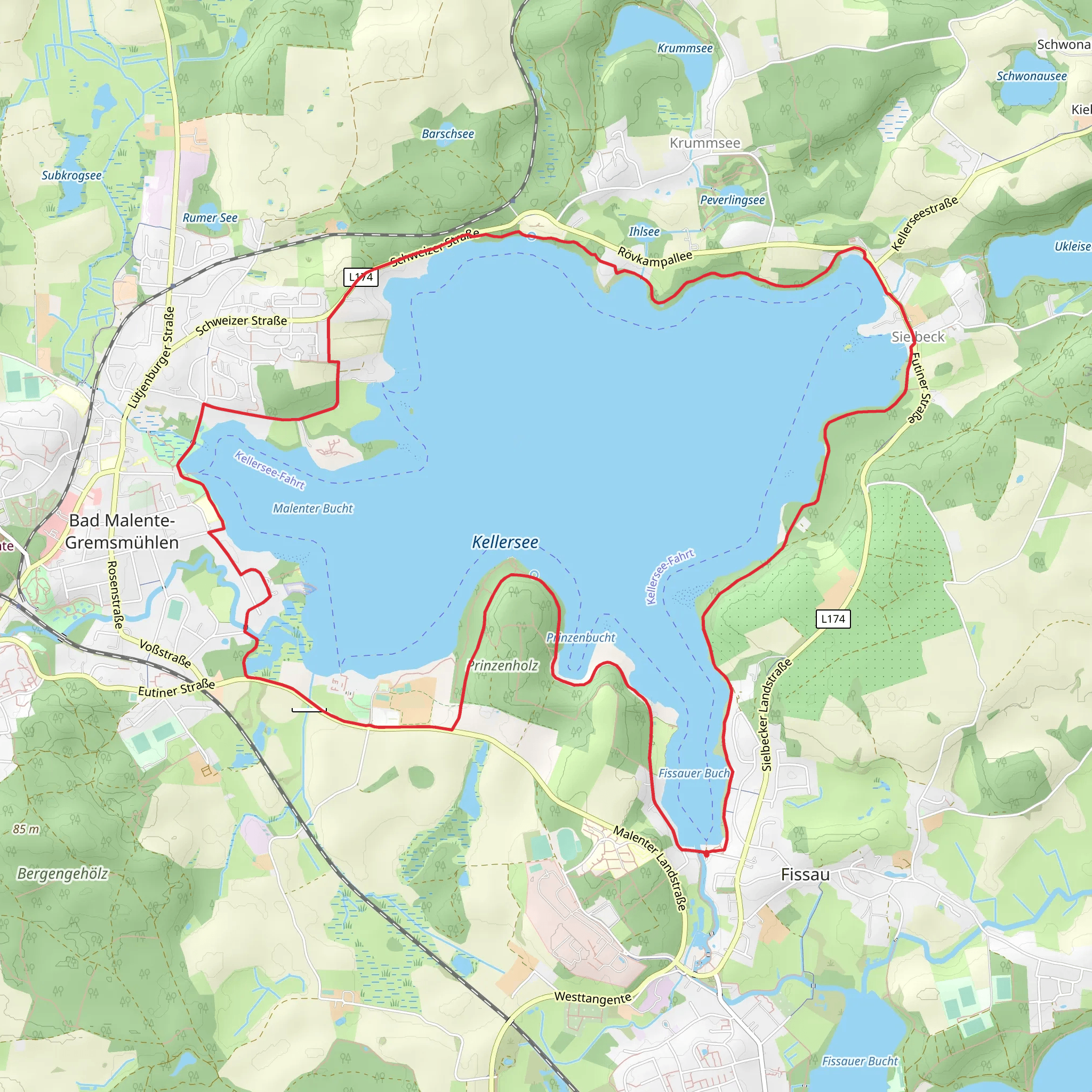 Kellersee Rundweg mobile static map