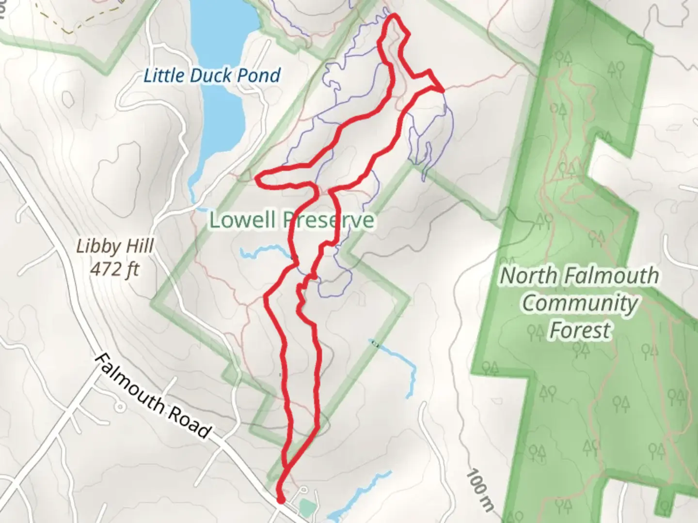 An image depicting the trail Virginia Loop and Roscoe Loop and its surrounding area.