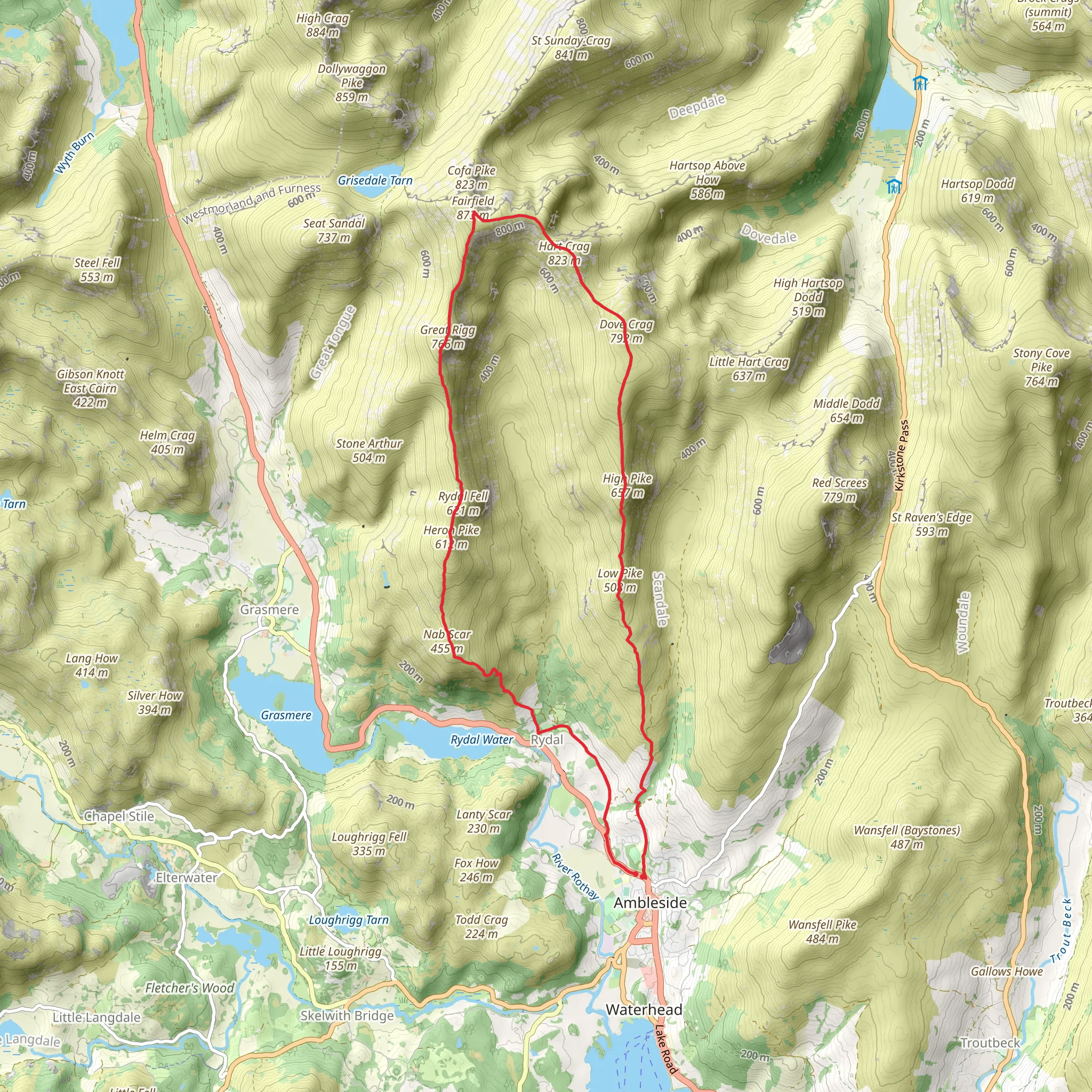 The Fairfield Horseshoe mobile static map