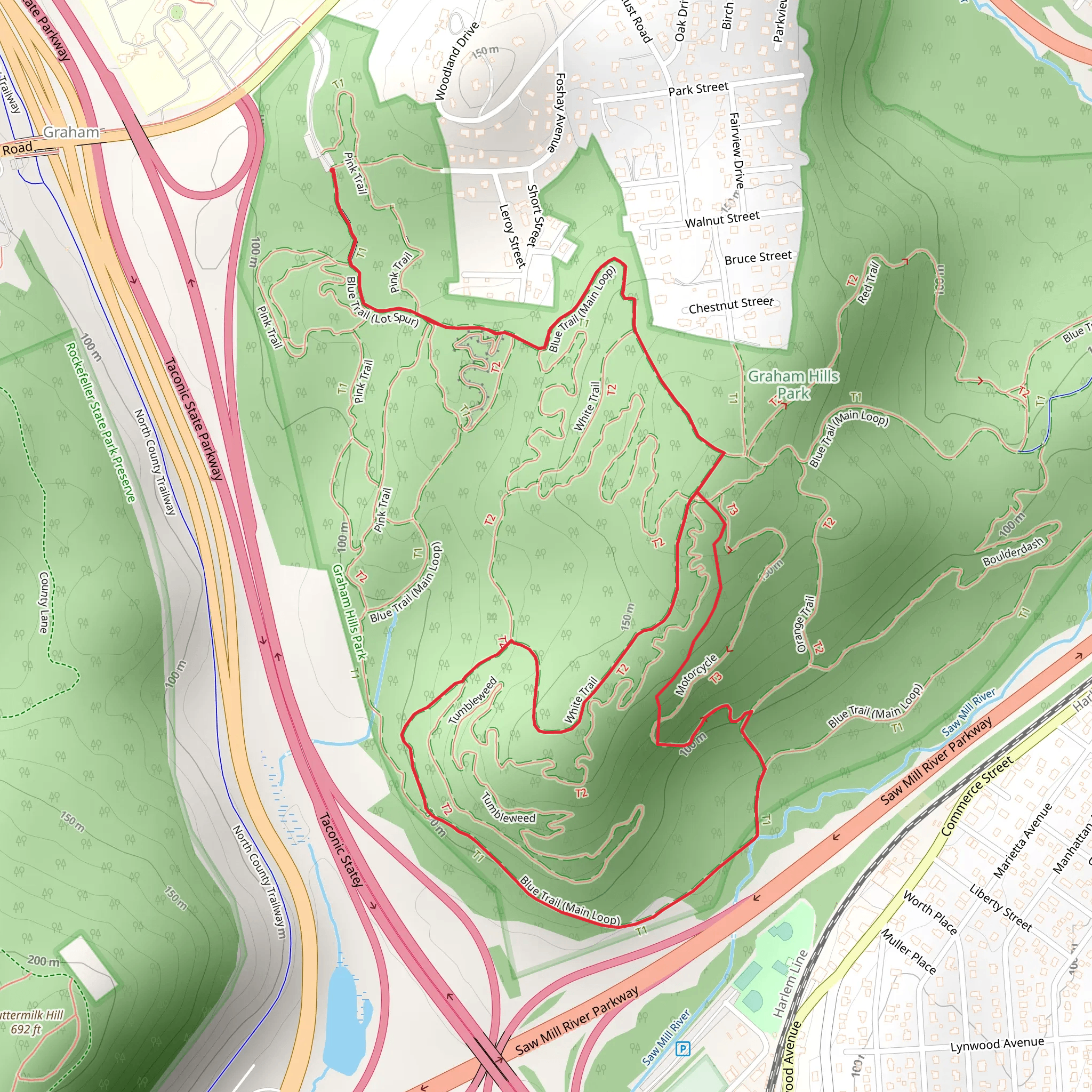 Graham Hills Country Park Loop mobile static map
