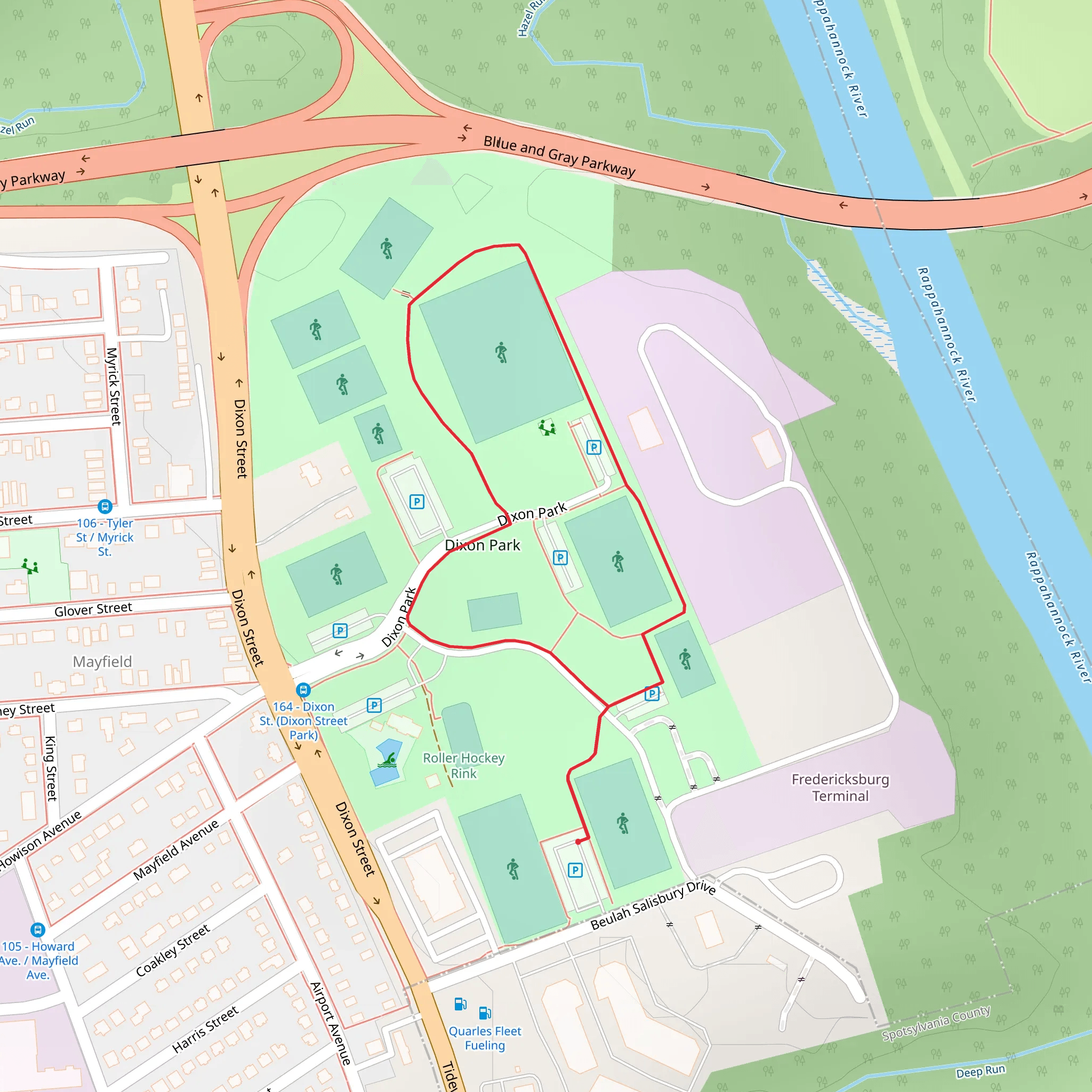 Dixon Park Loop mobile static map