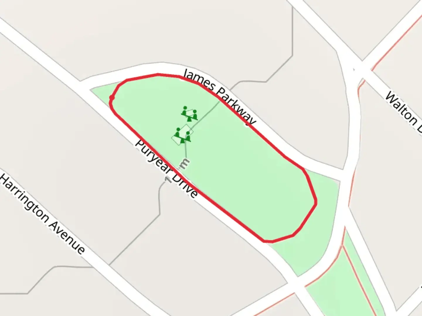 An image depicting the trail James Parkway Loop and its surrounding area.