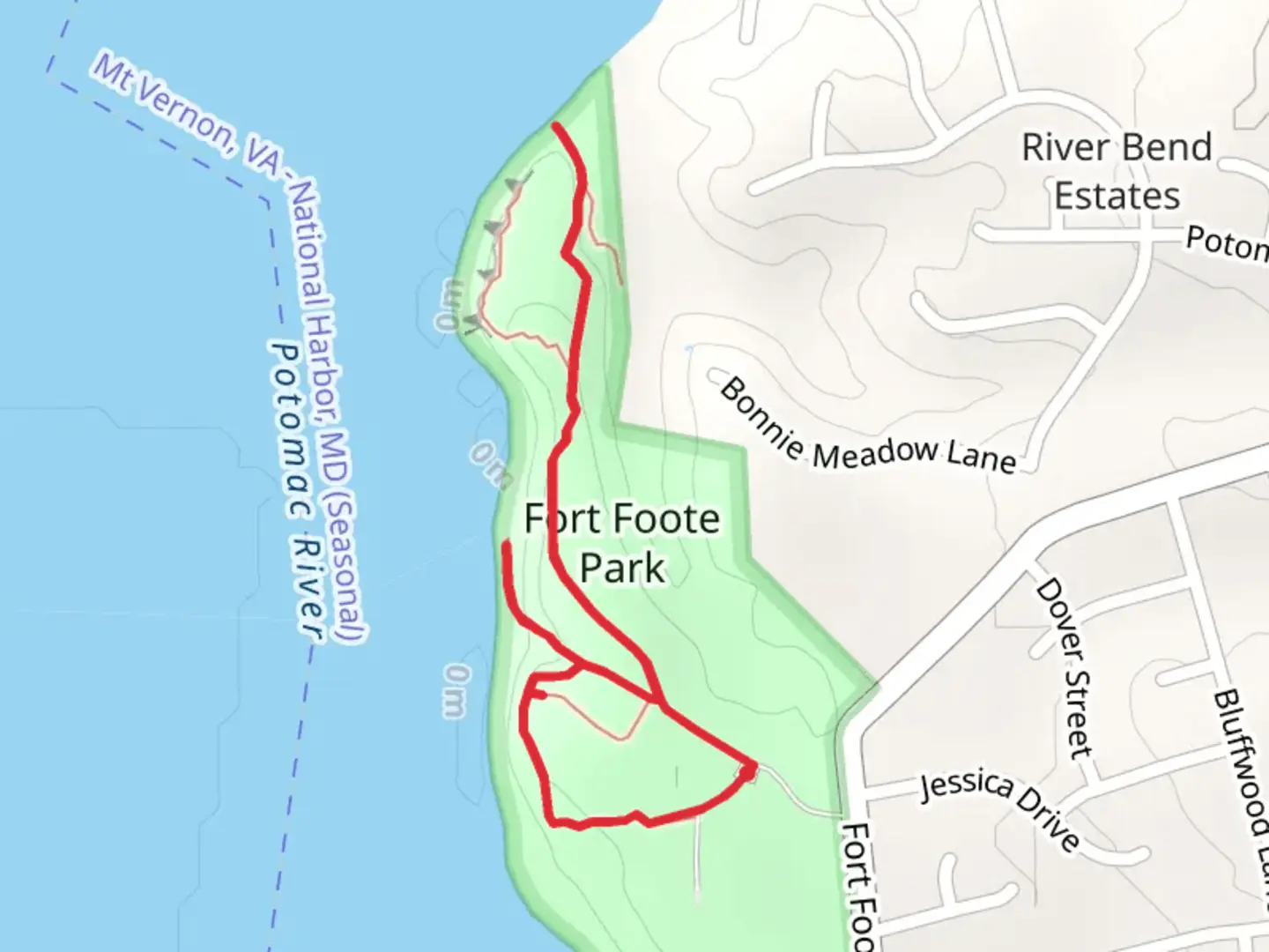 An image depicting the trail Fort Foote Trail and its surrounding area.