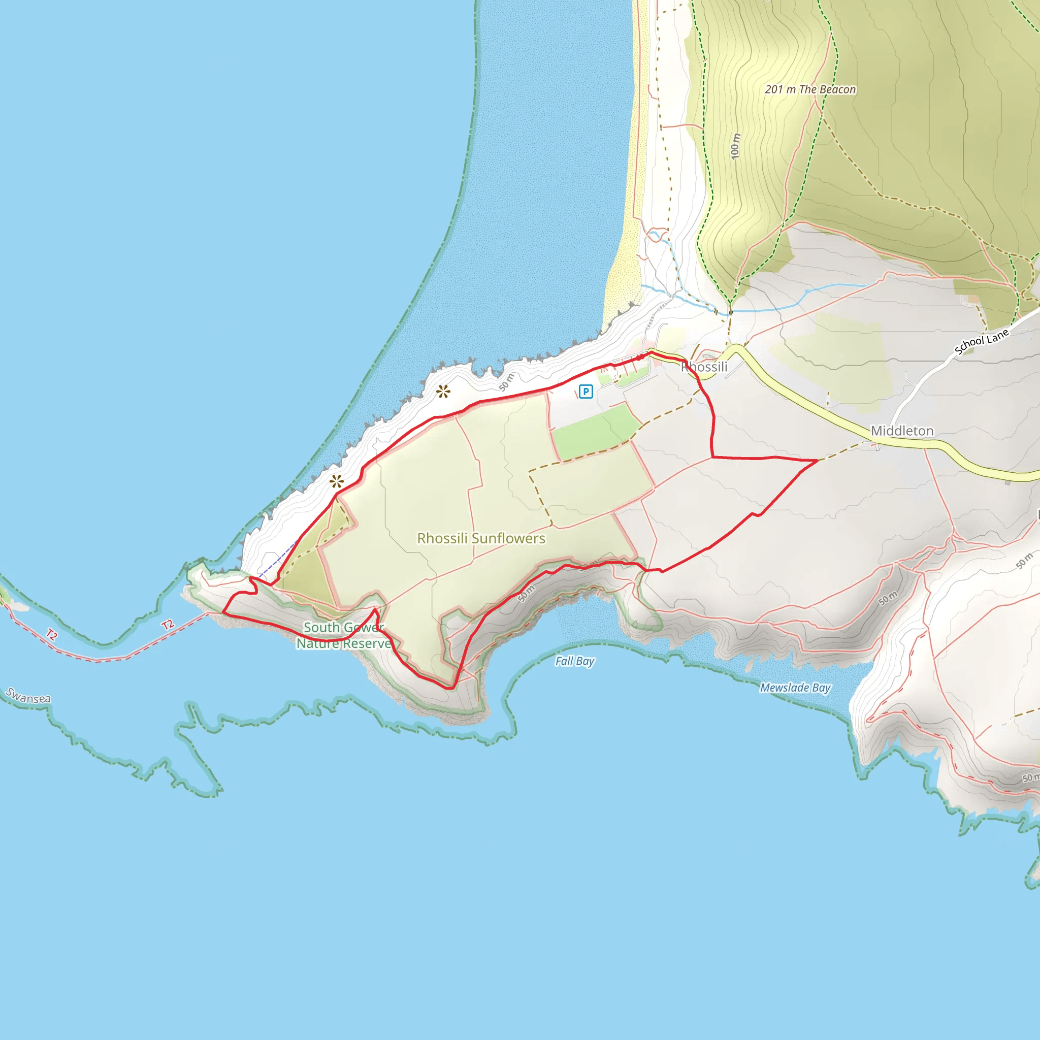 Rhossili Loop mobile static map