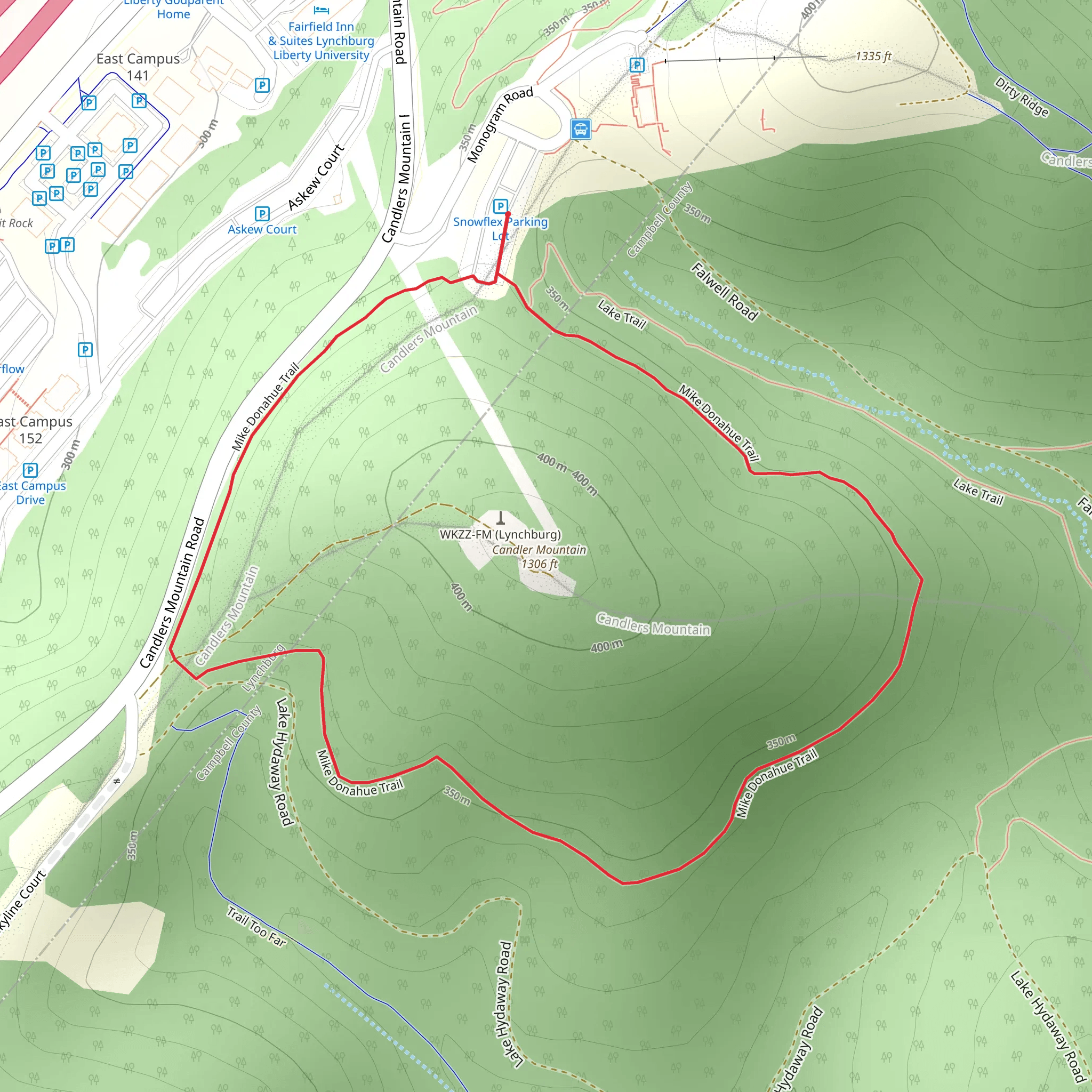 Mike Donahue Loop Trail mobile static map