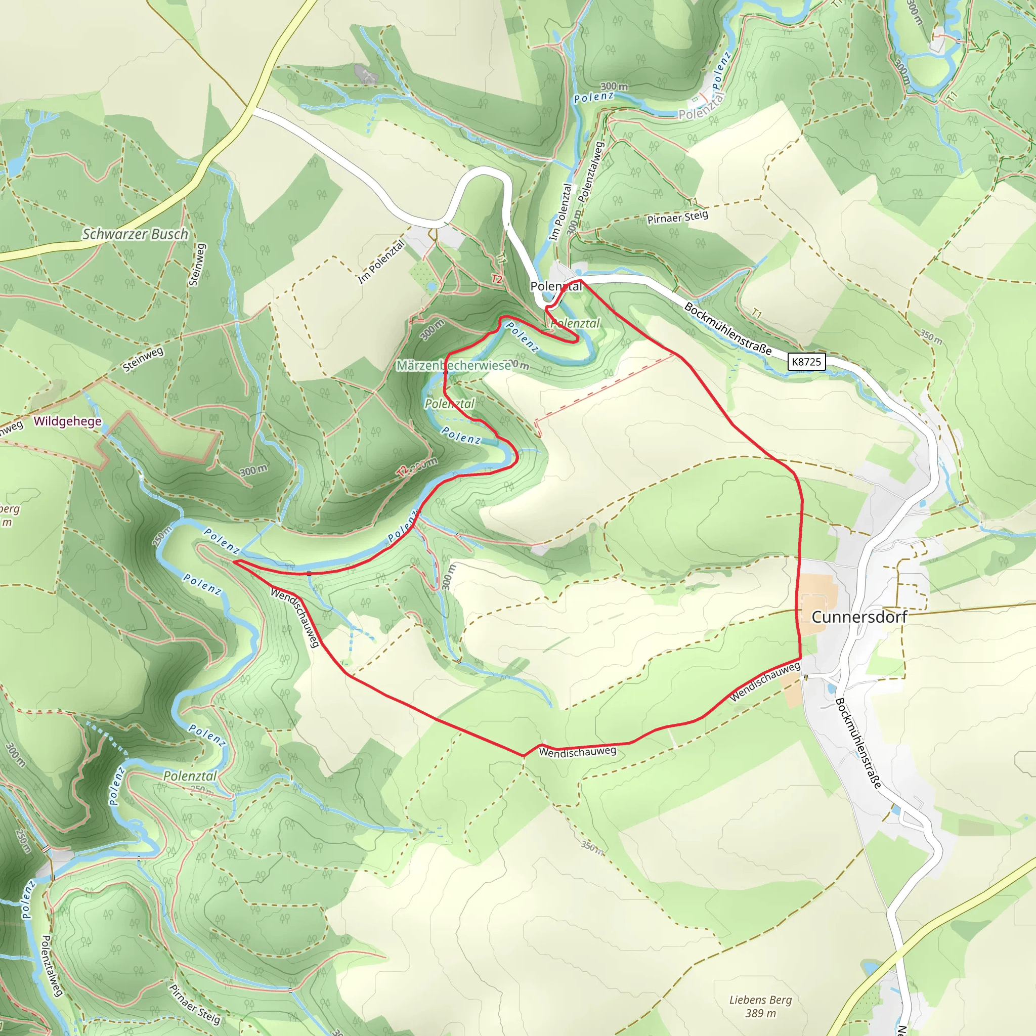 Marzenbecherwiese and Cunnersdorf Loop mobile static map