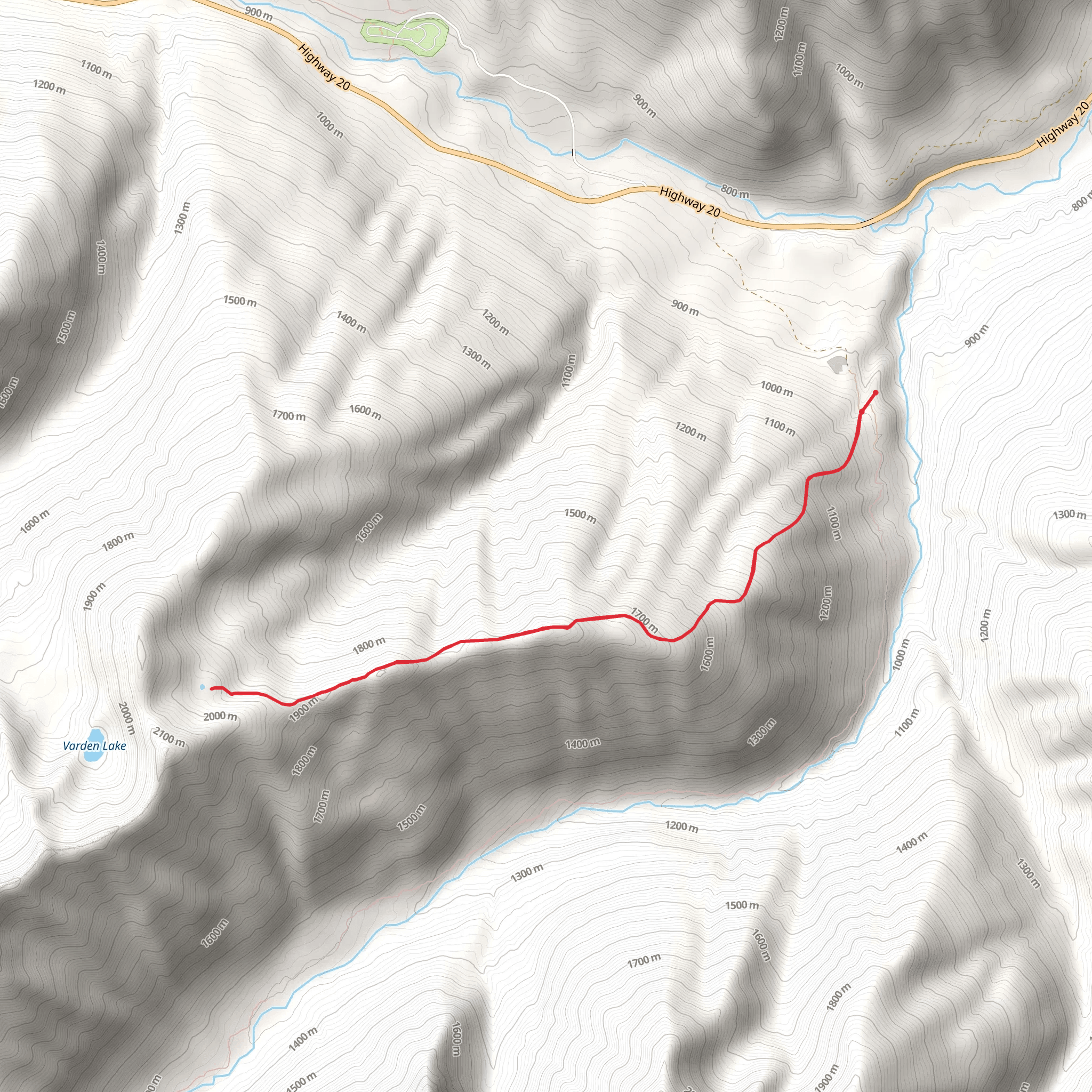 Varden Lake Trail mobile static map