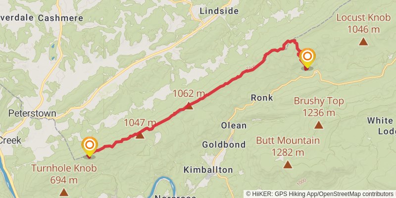 Appalachian Trail stage 68 Map