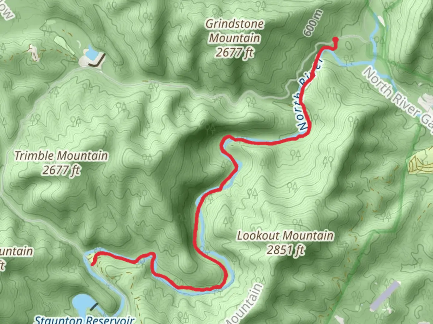 An image depicting the trail North River Gorge Trail and its surrounding area.