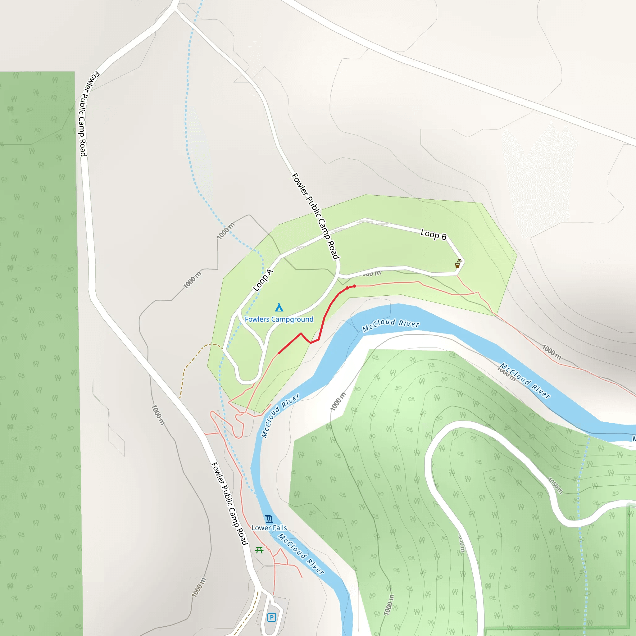 Fowlers Campground mobile static map