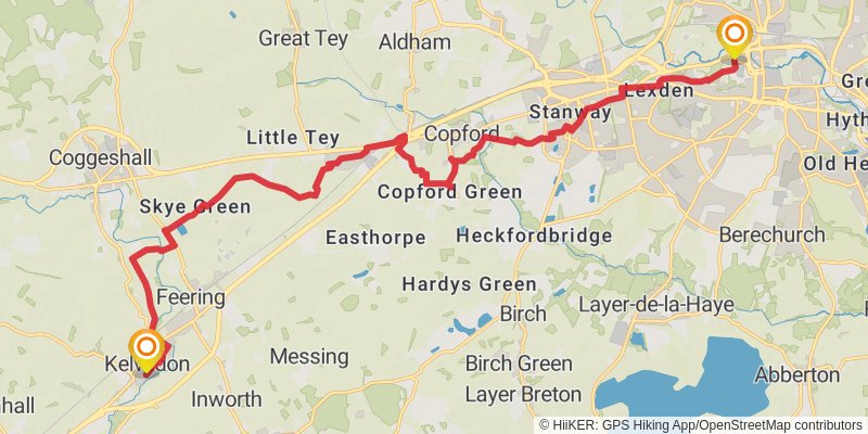 Ipswich to Ilford Walk stage 3 Map