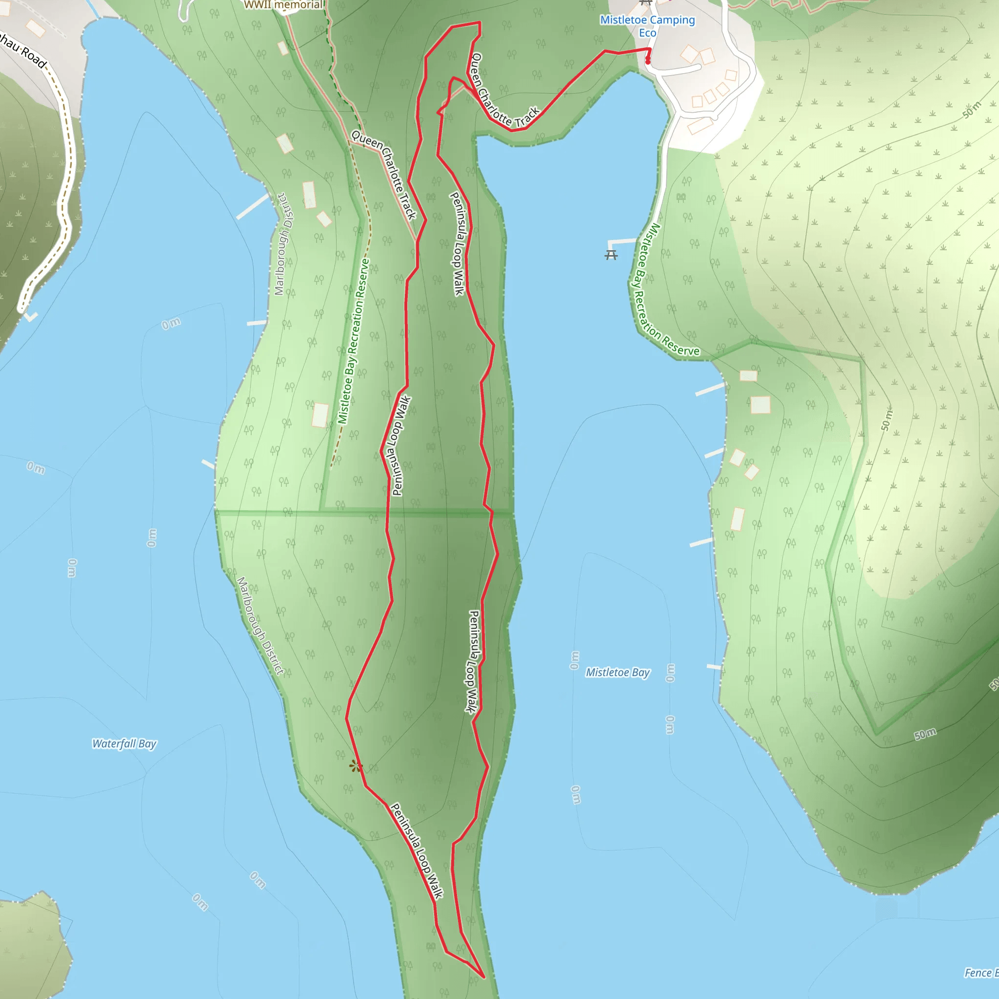Mistletoe Bay Peninsula Walk mobile static map