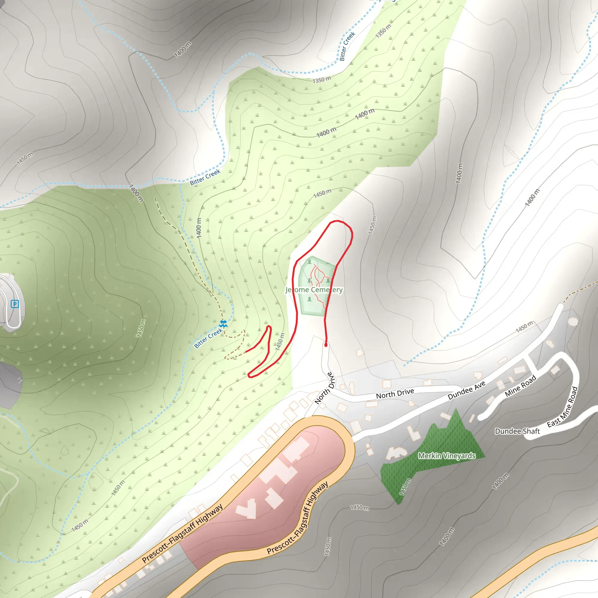 Jerome Cemetery mobile static map