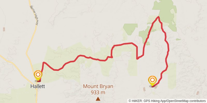 Mawson Trail stage 16 Map